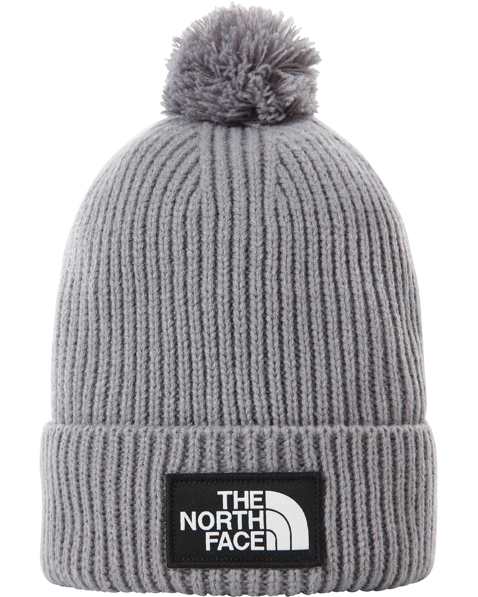 The North Face Logo Box Pom Beanie - TNF Medium Grey Heather