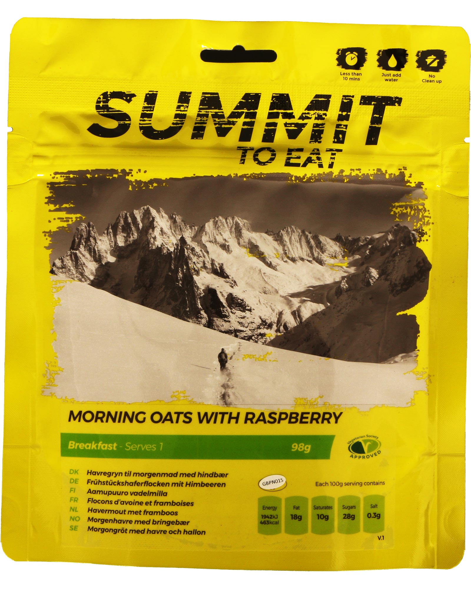 Summit to Eat Morning Oats with Raspberry Camping Food