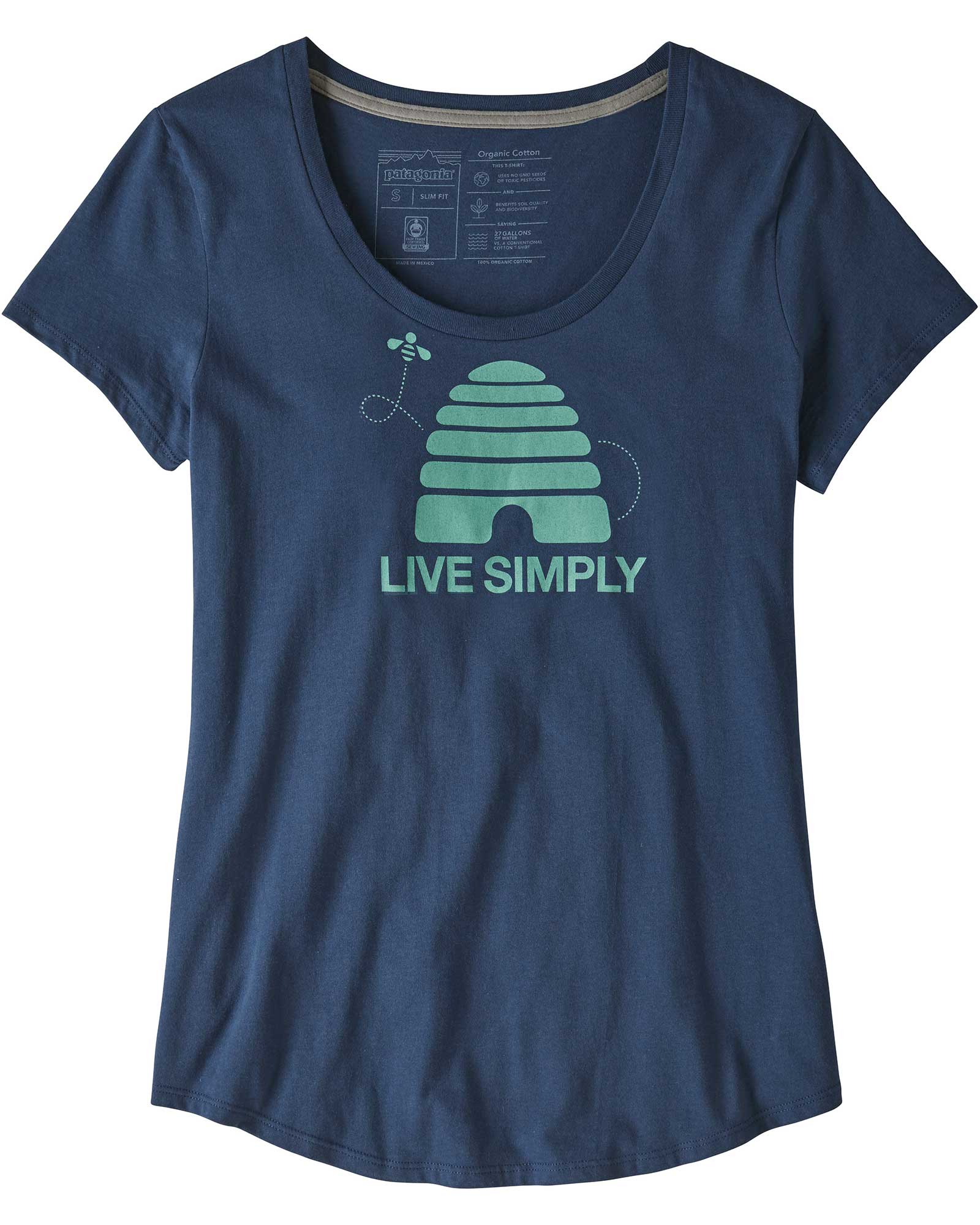 Patagonia Live Simply Hive Organic Women’s Scoop T Shirt - Stone Blue XS