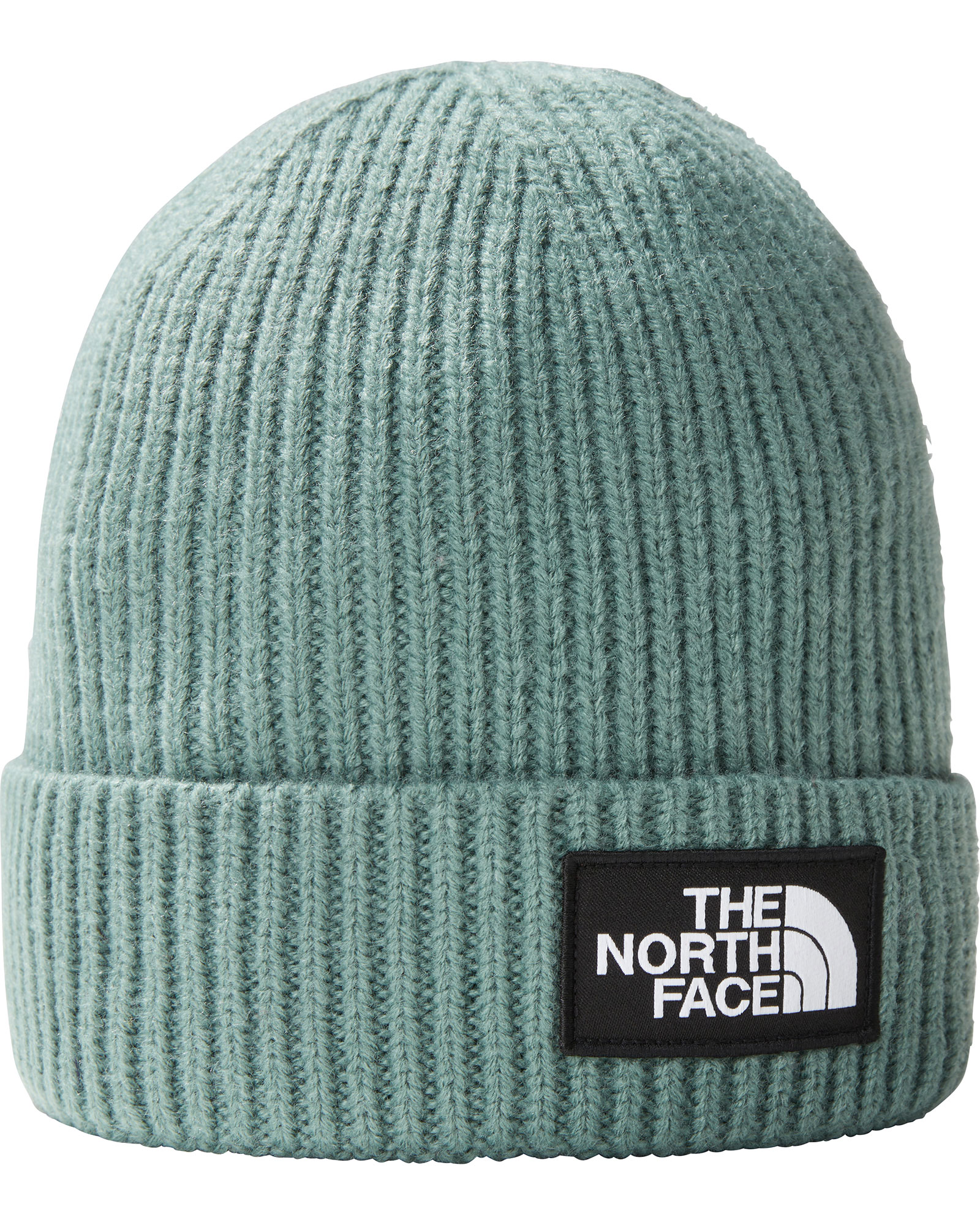 The North Face Logo Box Cuffed Beanie - Dark Sage