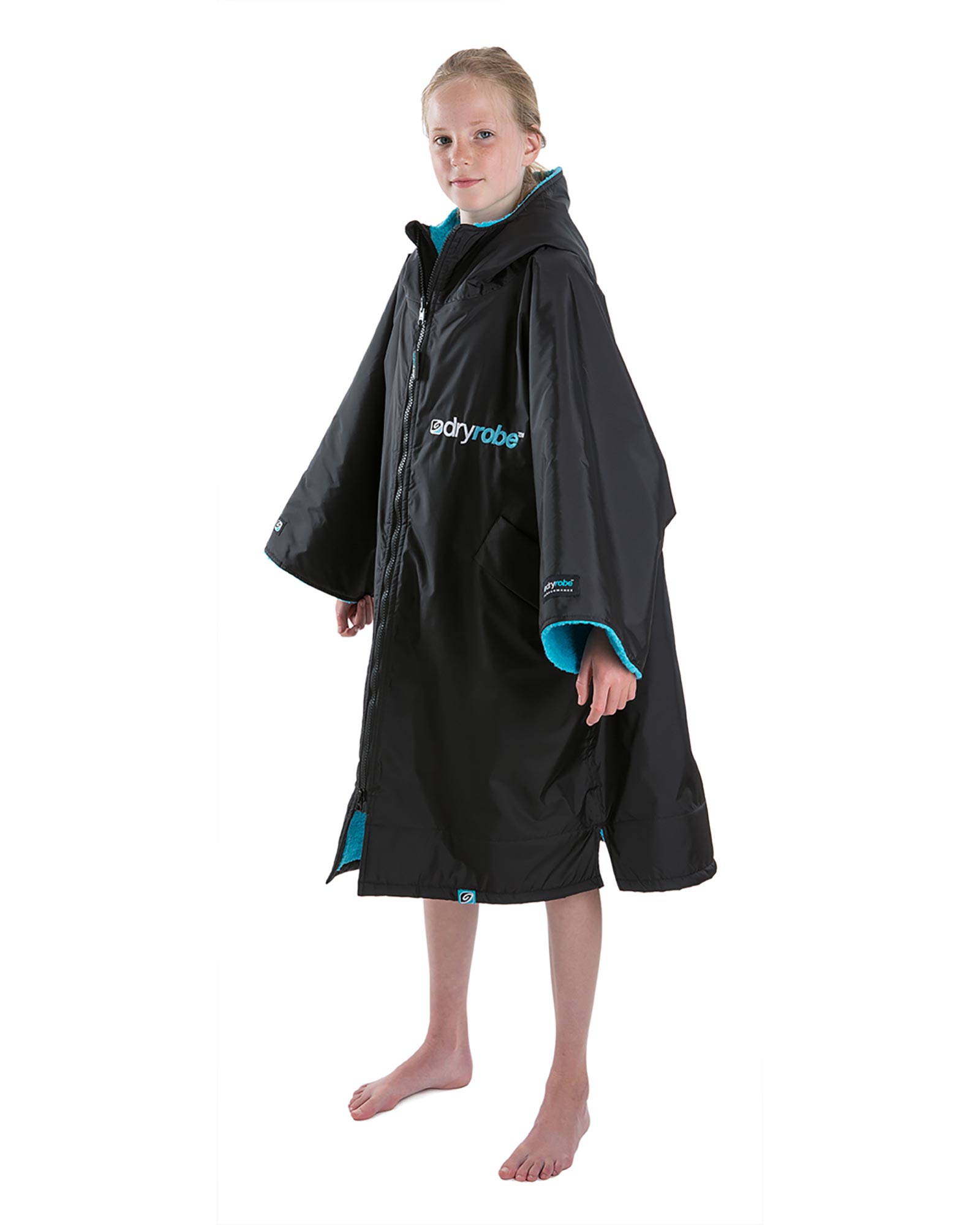 Dryrobe Advance Kids’ Short Sleeve - Black/Blue S