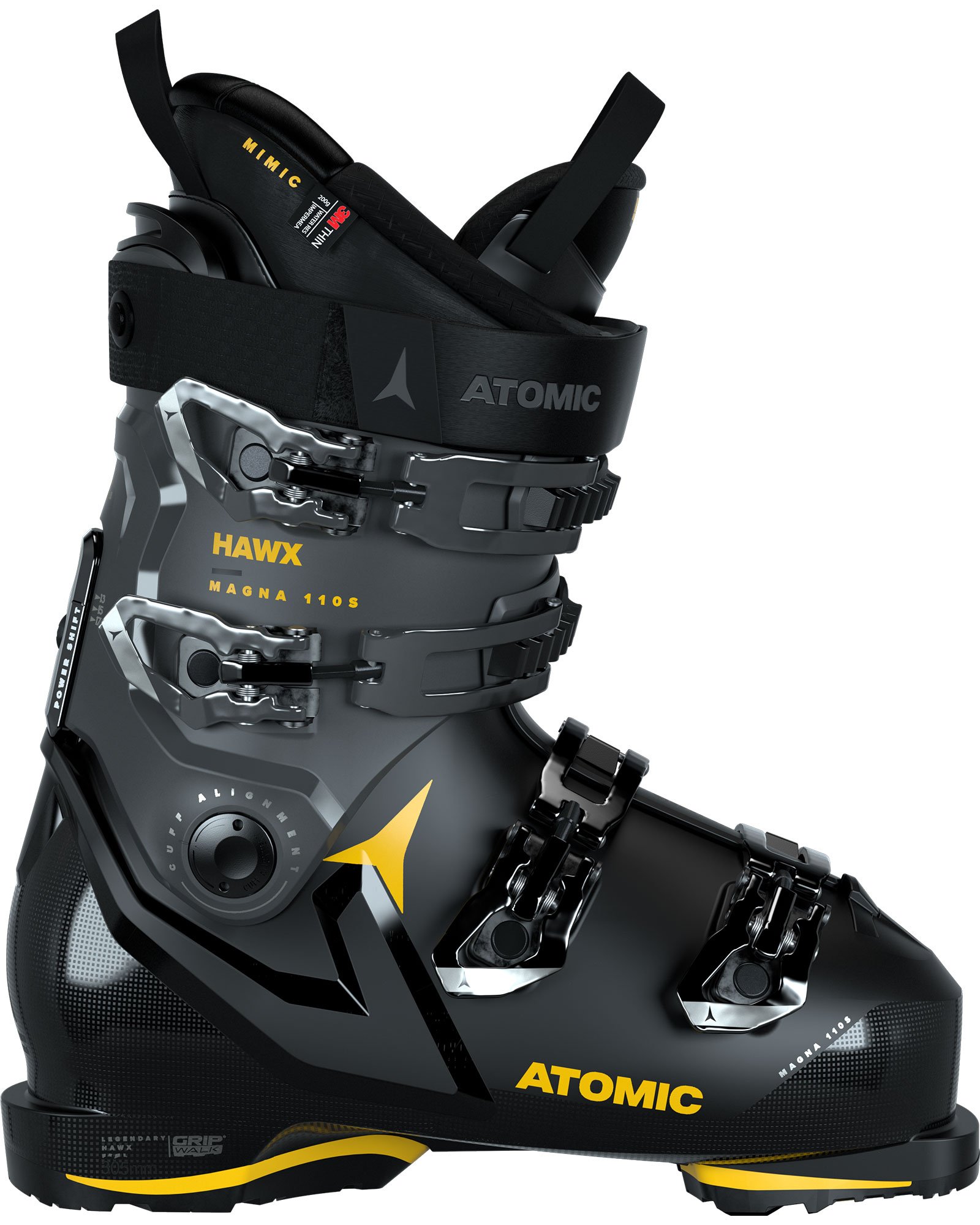 Atomic Hawx Magna 110 S GW Men’s Ski Boots 2024 - Black/Anthracite/Saffron MP 26.0