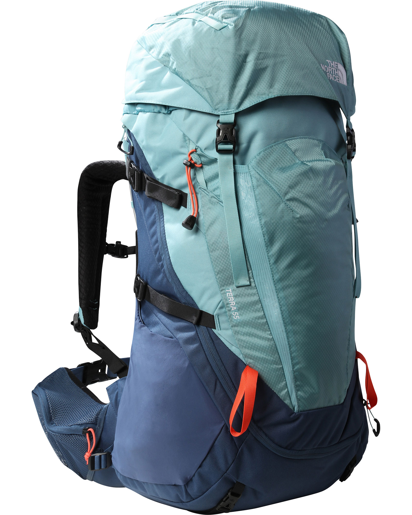 The North Face Terra 55 Women’s Backpack - Reef Waters/Shady Blue/Retro Orange M/L