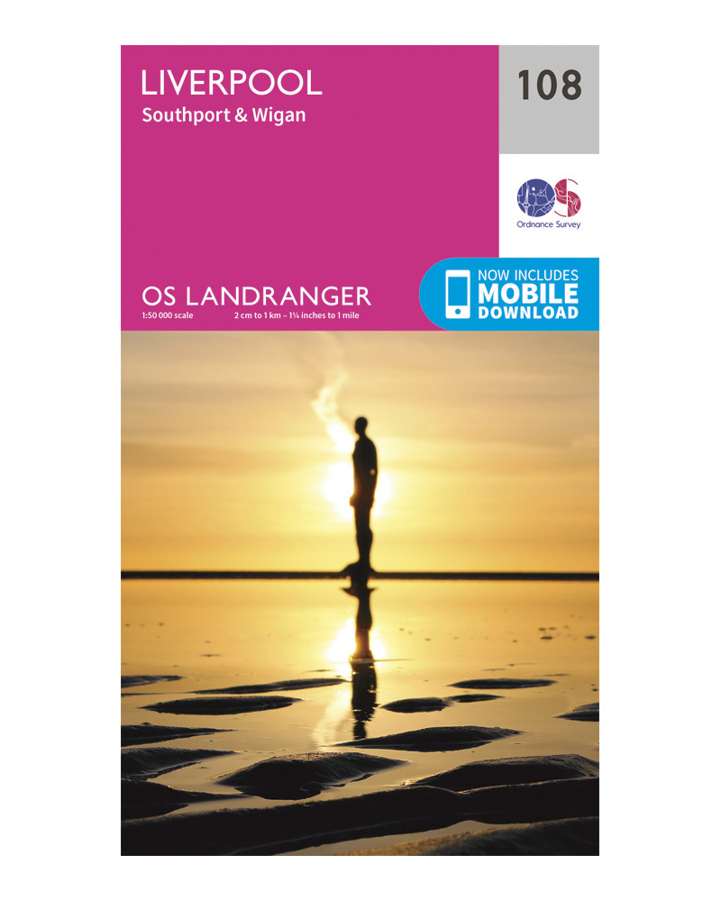 Ordnance Survey Liverpool, Southport & Wigan   Landranger 108 Map