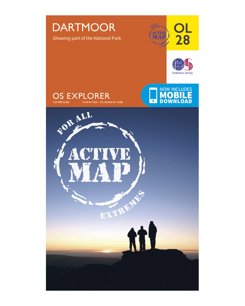 Ordnance Survey Dartmoor   OS Explorer Active OL28 Map