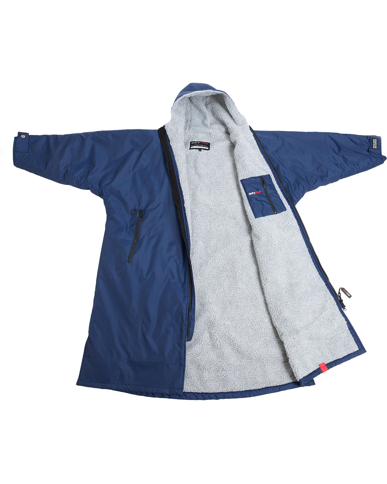 Dryrobe Advance Long Sleeve Changing Robe | Navy & Grey | M