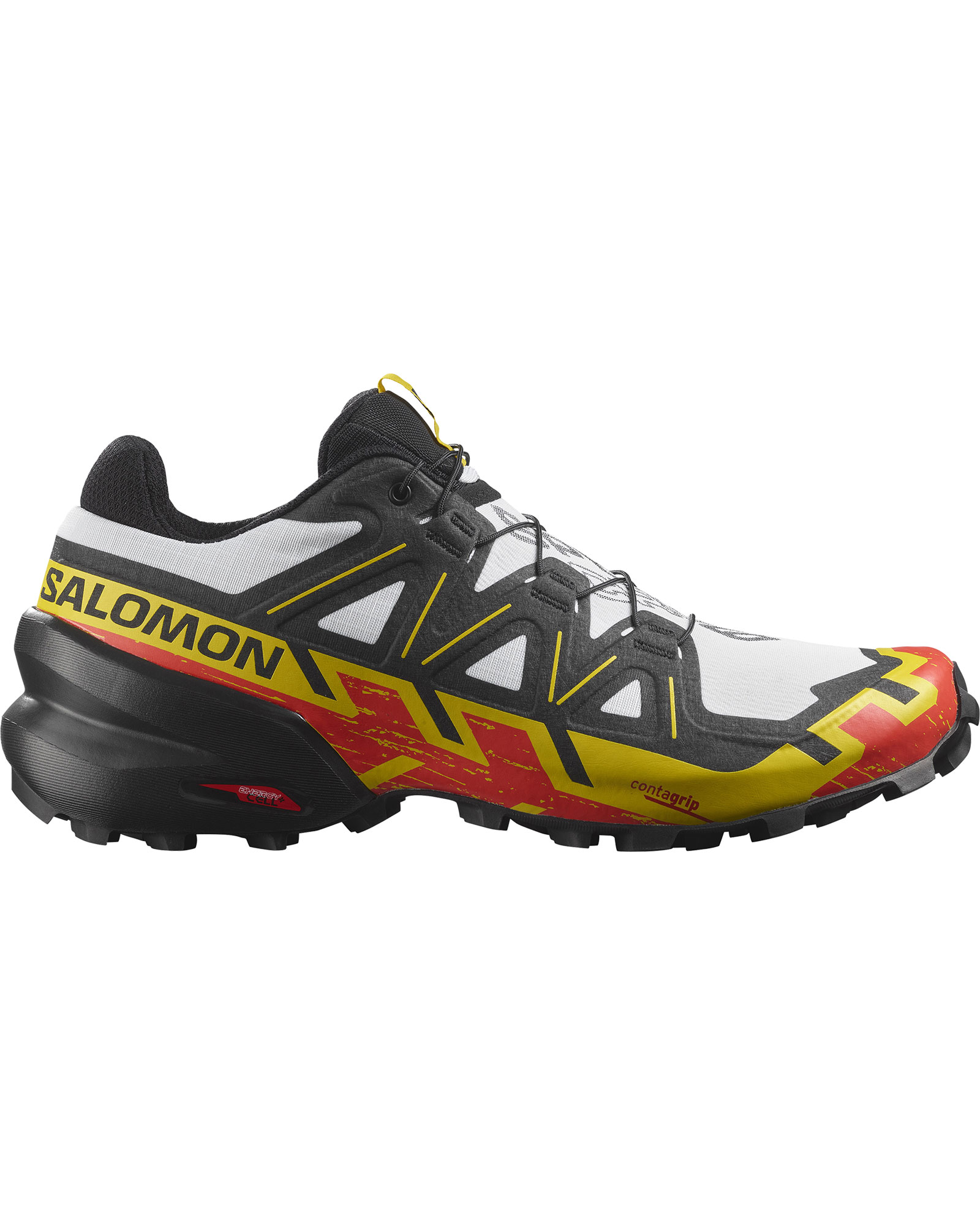 Salomon Speedcross 6 Men’s Shoes - White/Black/Empire Yellow UK 9