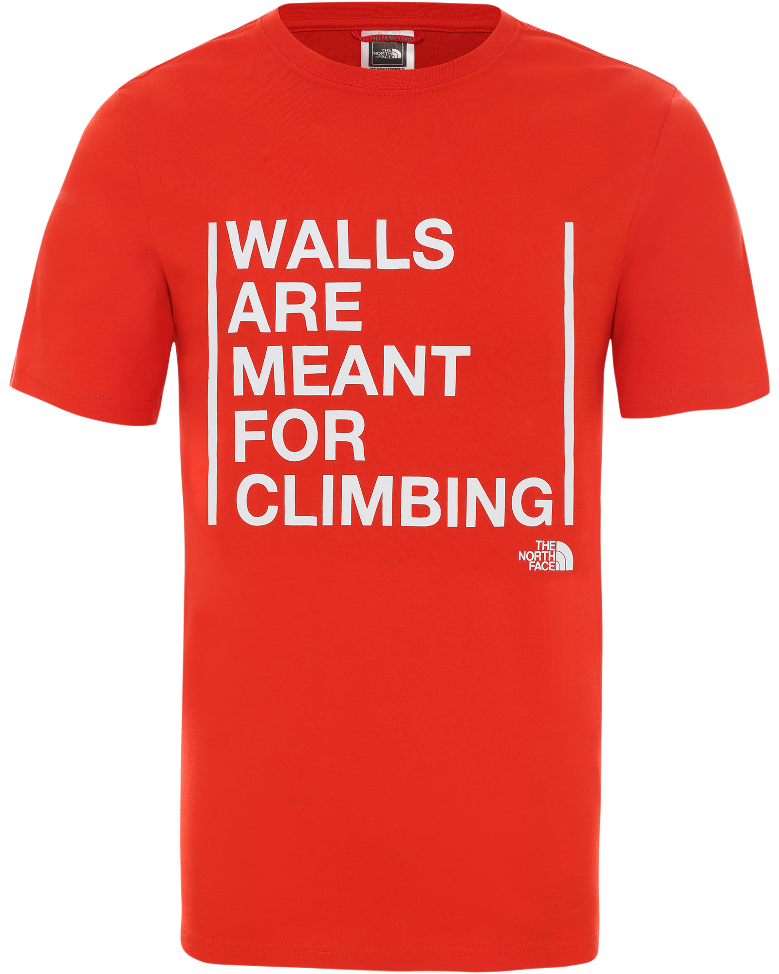 The North Face Walls Are For Climbing Men’s T Shirt - Fiery Red L