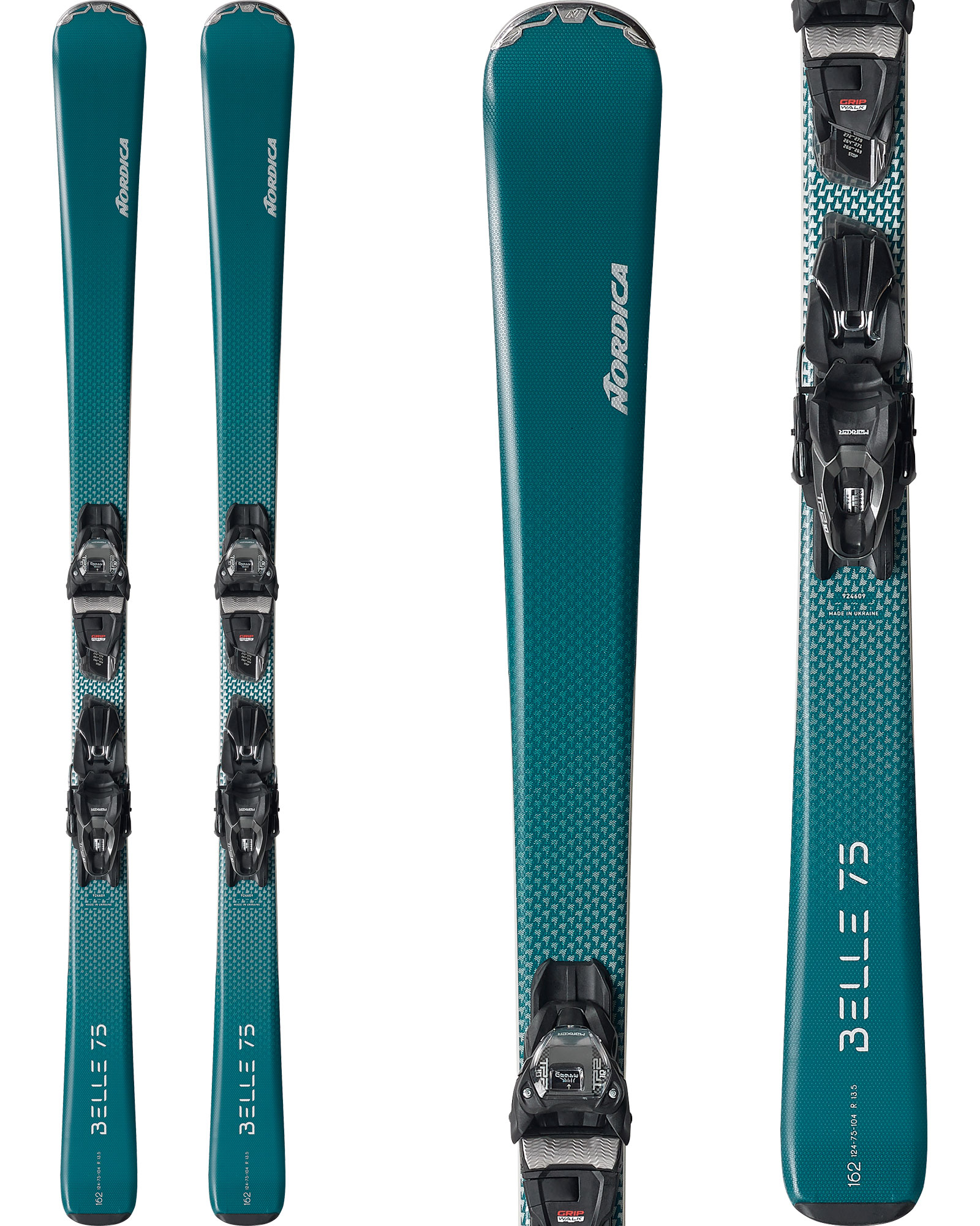Nordica Belle 75 Women's Skis + TP2 Compact 10 FDT Bindings 2024 0