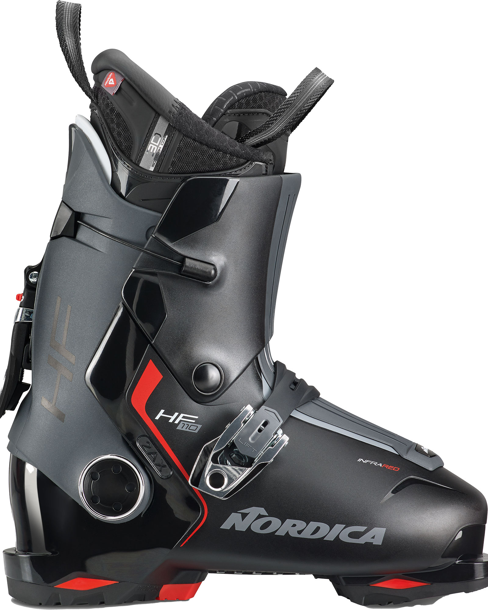 Nordica HF 110 GW Men’s Ski Boots 2024 - Black Red Anthracite MP 29.5