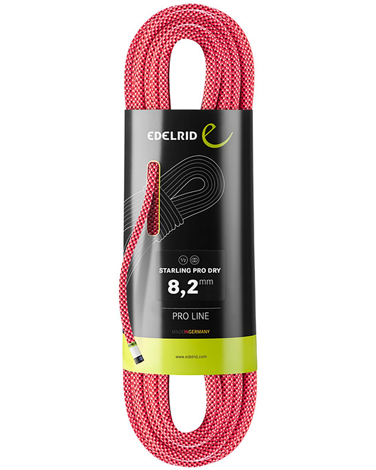 Edelrid Starling Pro Dry 8.2mm x 60m Rope - Pink 60m