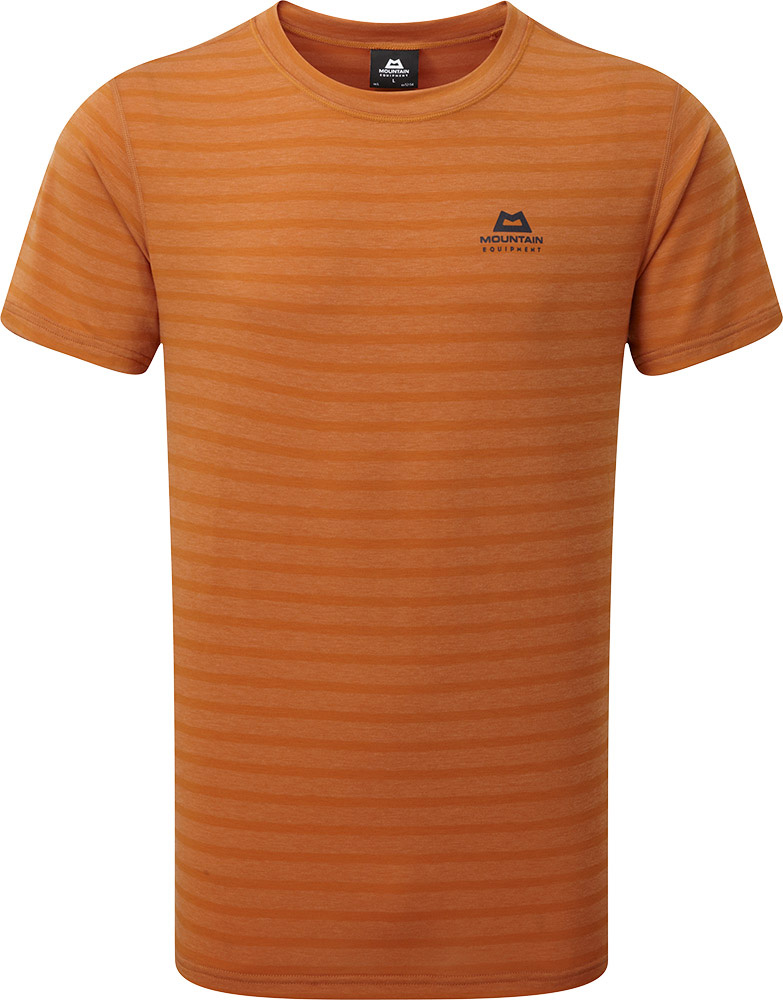 Mountain Equipment Ground Up Men’s T Shirt - Pumpkin Stripe XL