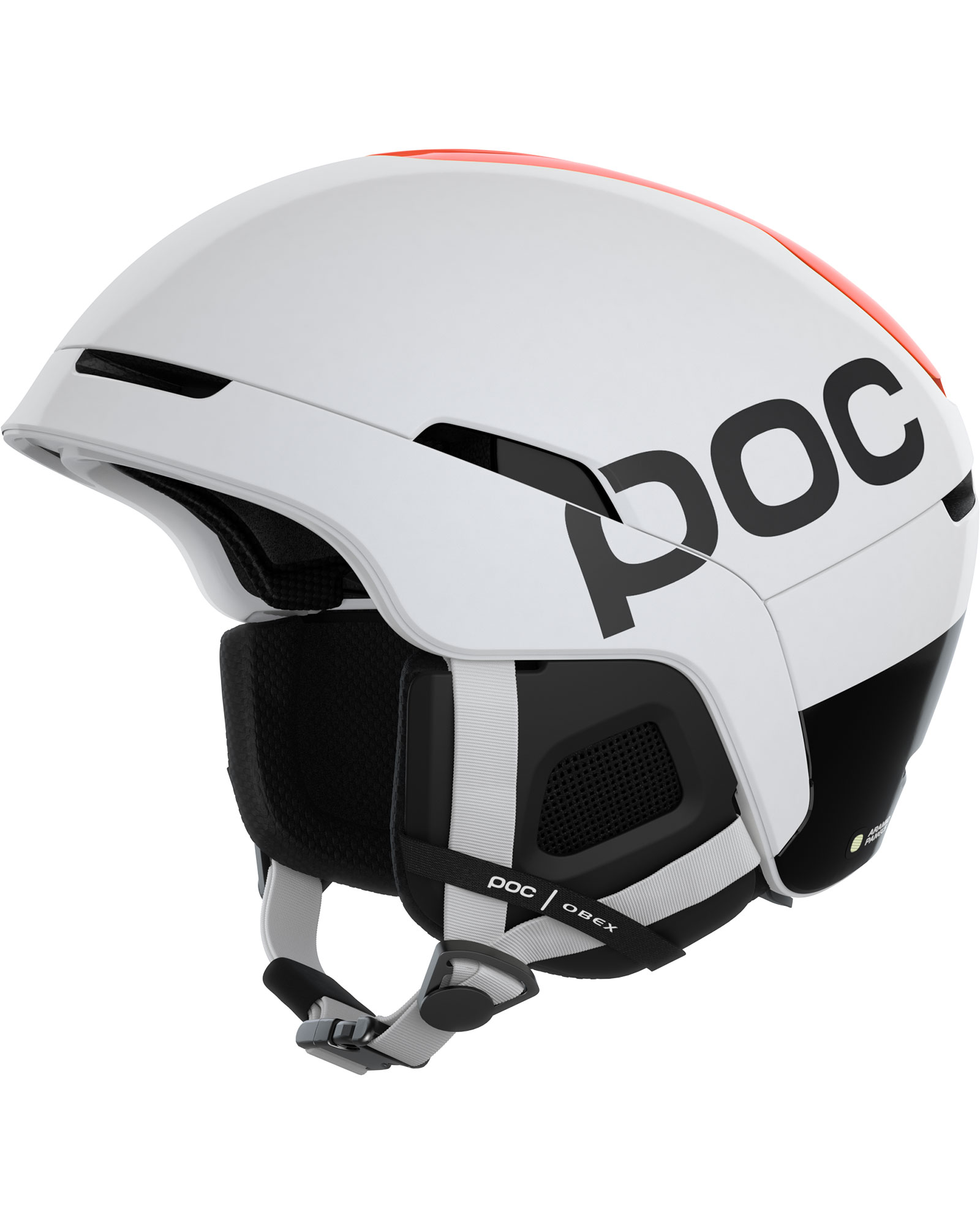 POC Obex BC MIPS Helmet - Hydrogen White/Fluorescent Orange Avip S