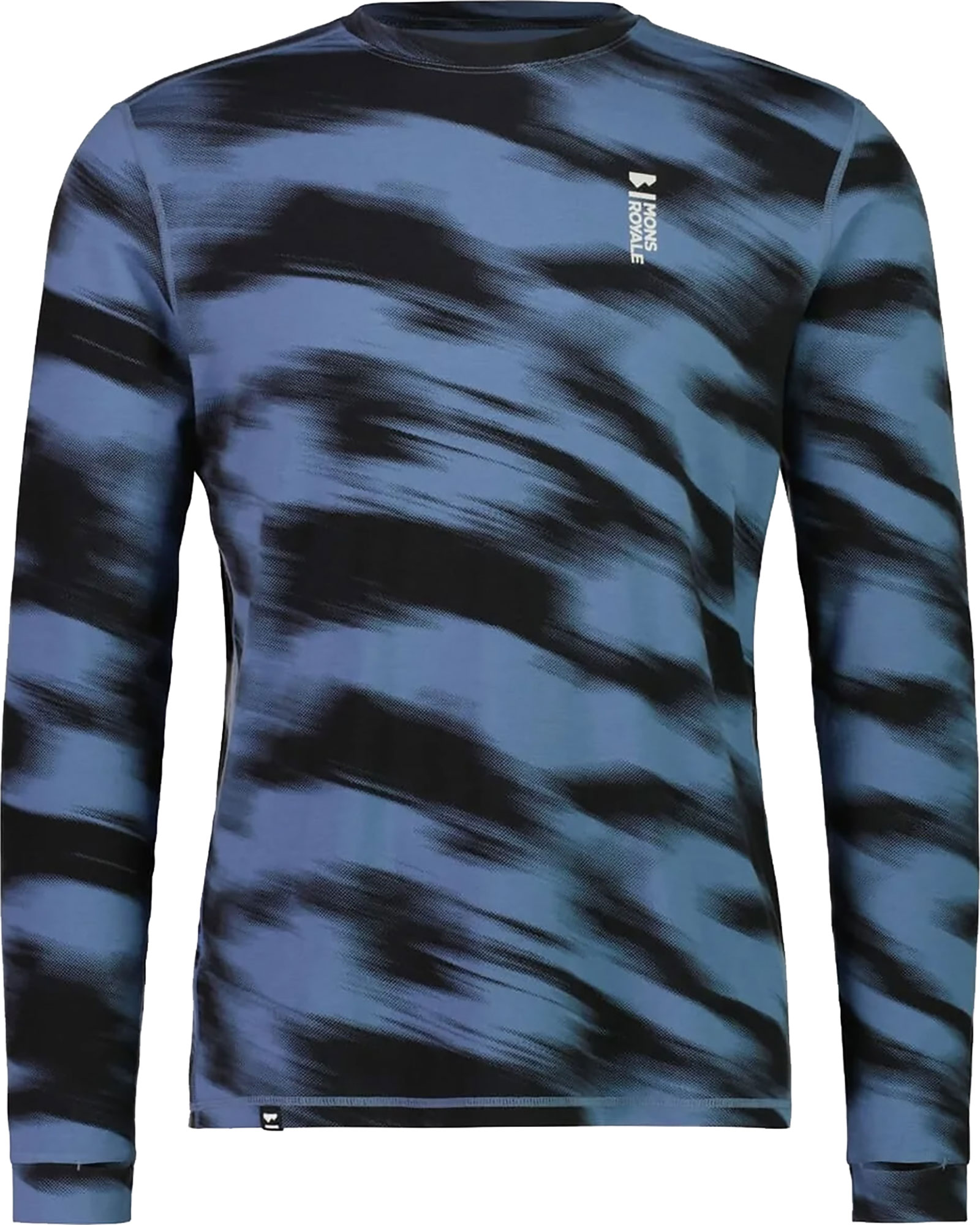 Mons Royale Cascade Merino Flex 200 Men’s Long Sleeve T Shirt - Blue Motion XL