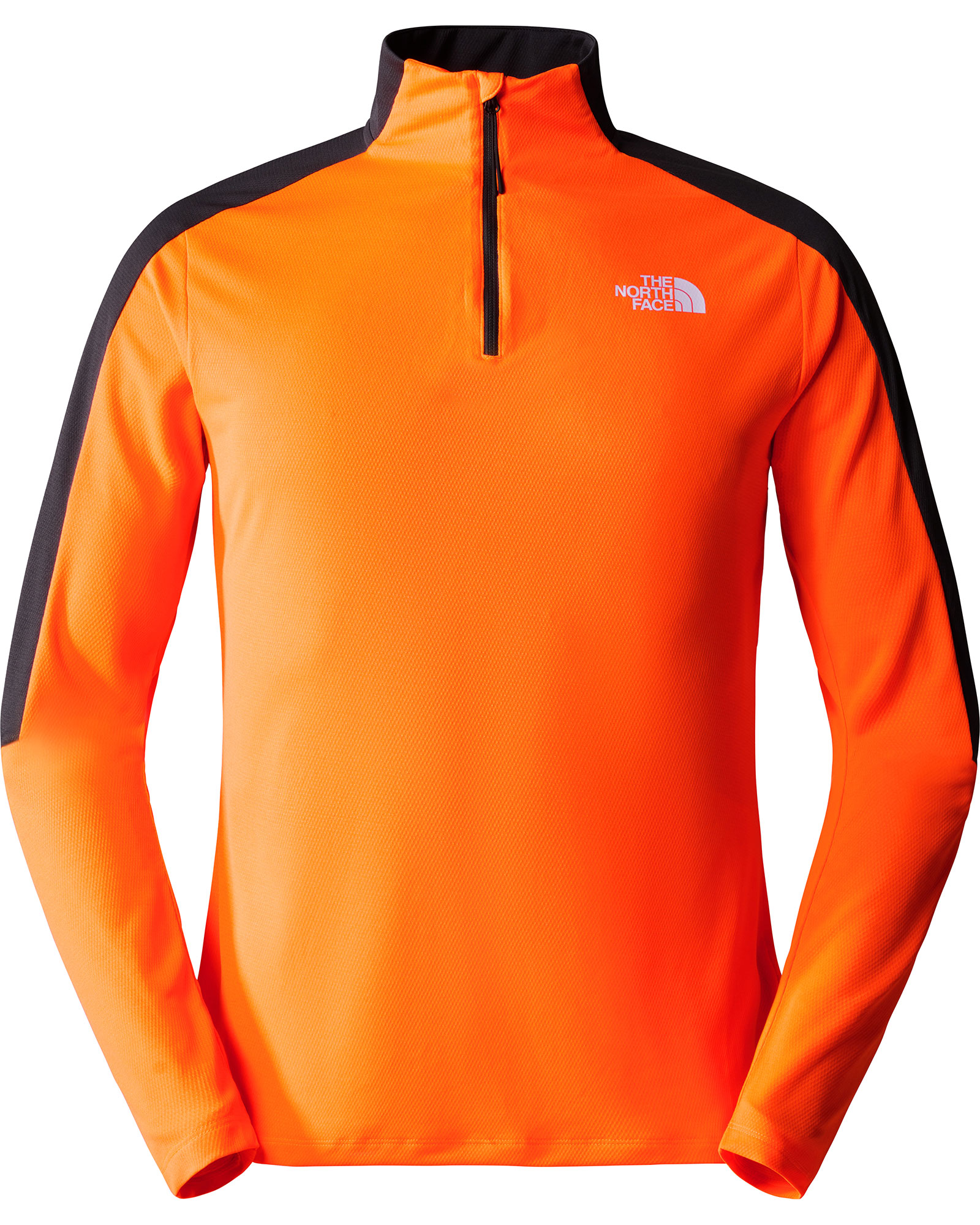 The North Face Men’s MA 1/4 Zip Long Sleeved T Shirt - Shocking Orange-Asphalt Grey S