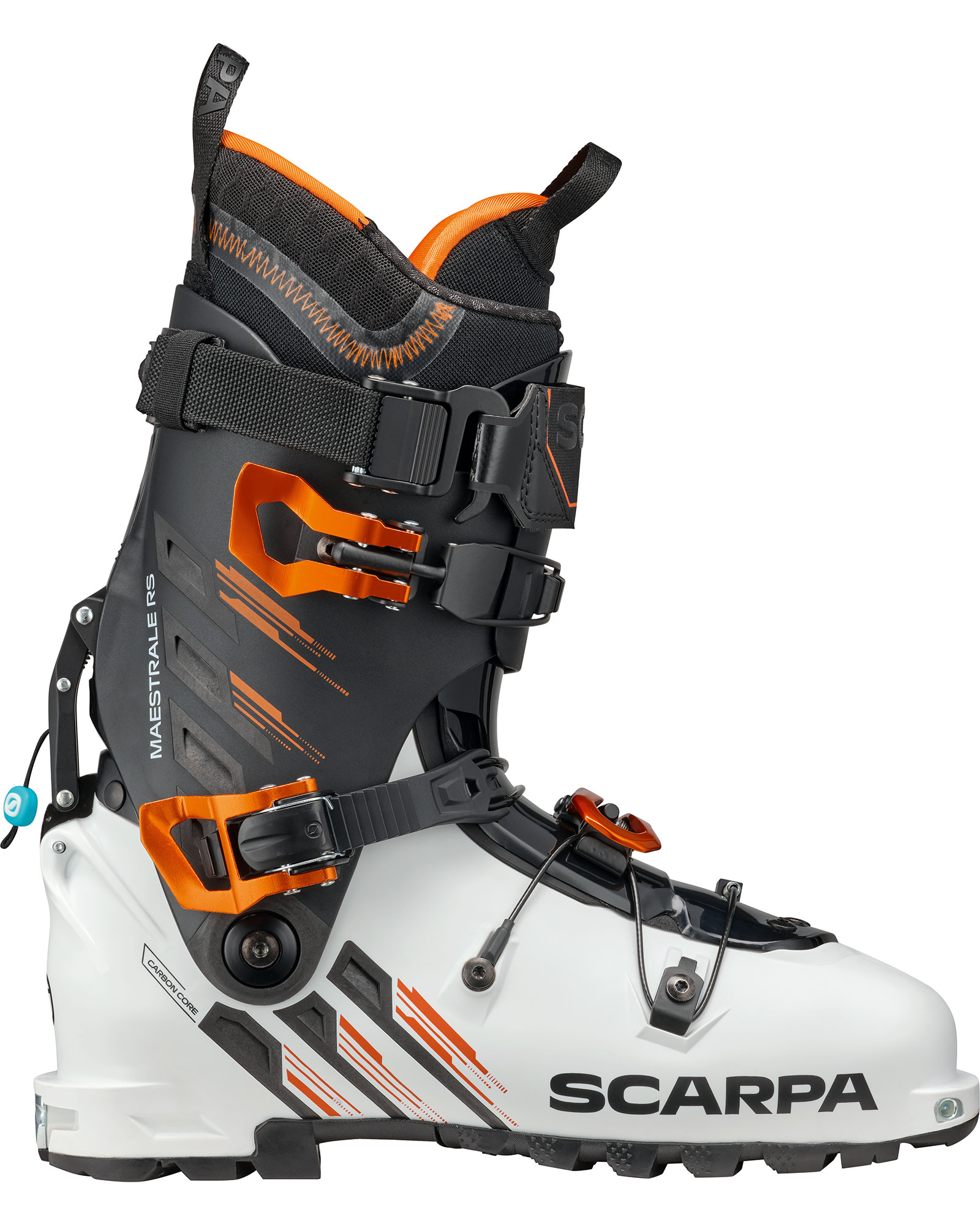 Scarpa Maestrale RS Men’s Ski Boots 2024 - White/Black/Azure MP 30.5