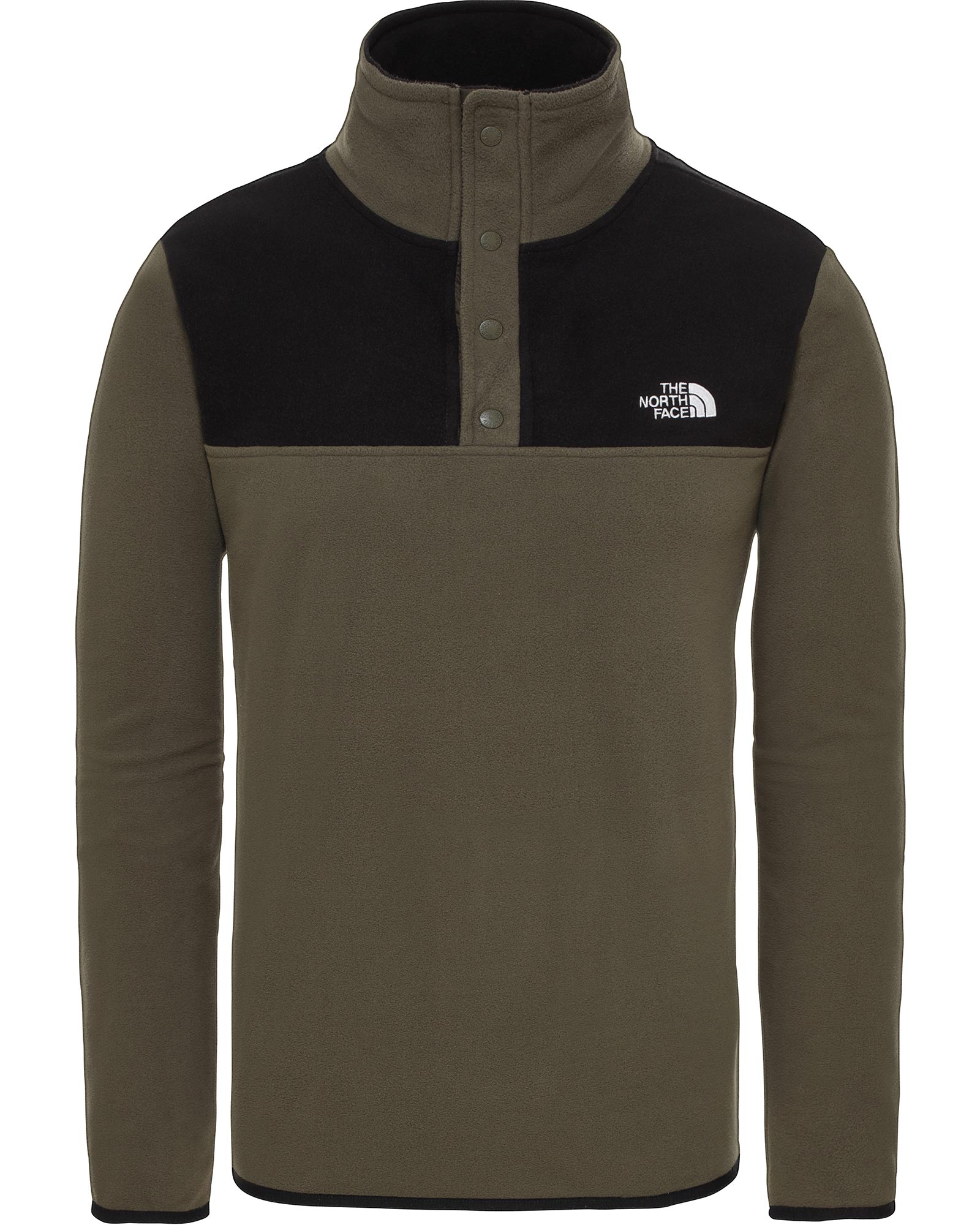 the north face tka glacier snap neck pullover fleece in khaki