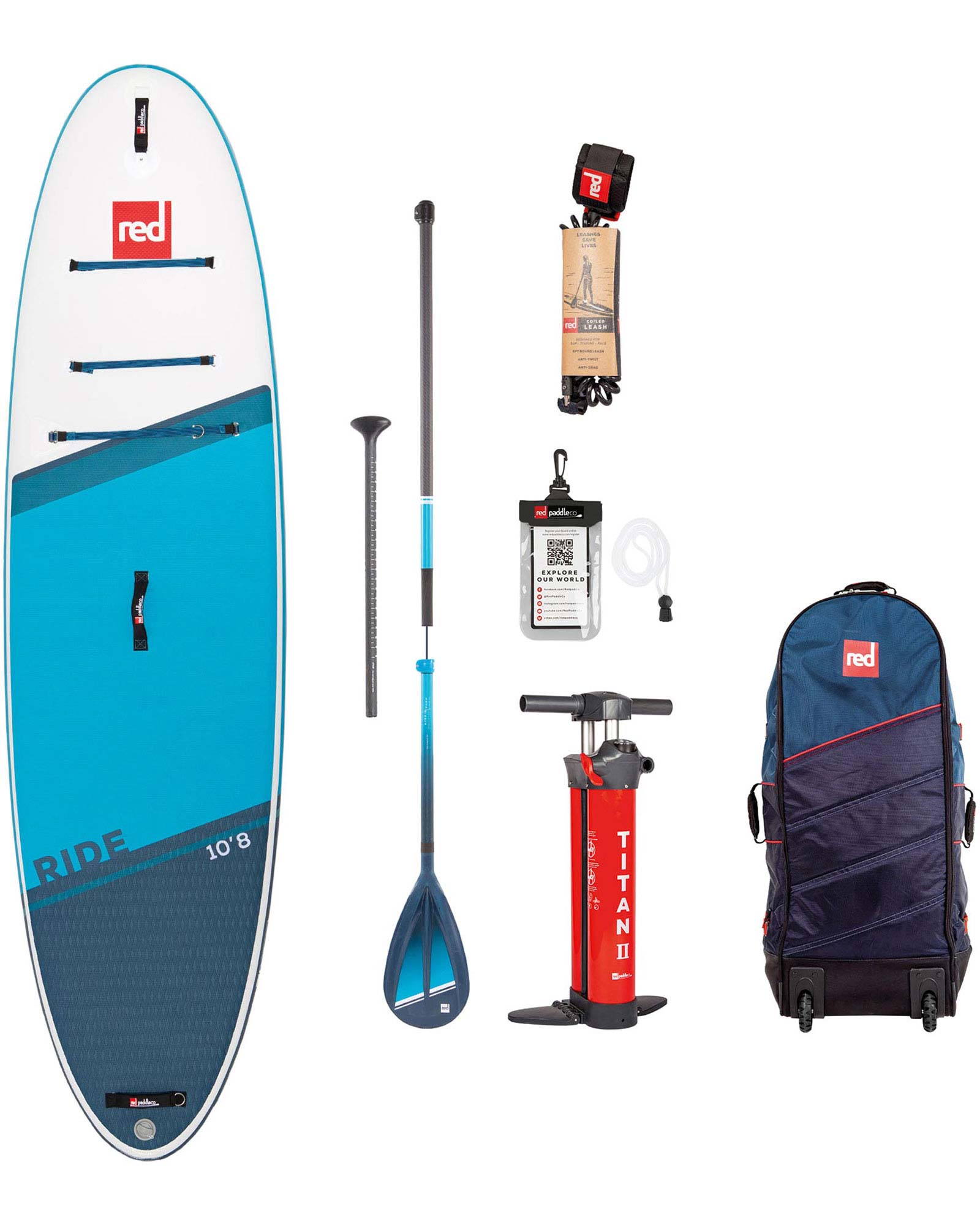 Red 10.8 Ride Inflatable Paddleboard Package - Hybrid Tough Paddle 22 - Ex Demo 0