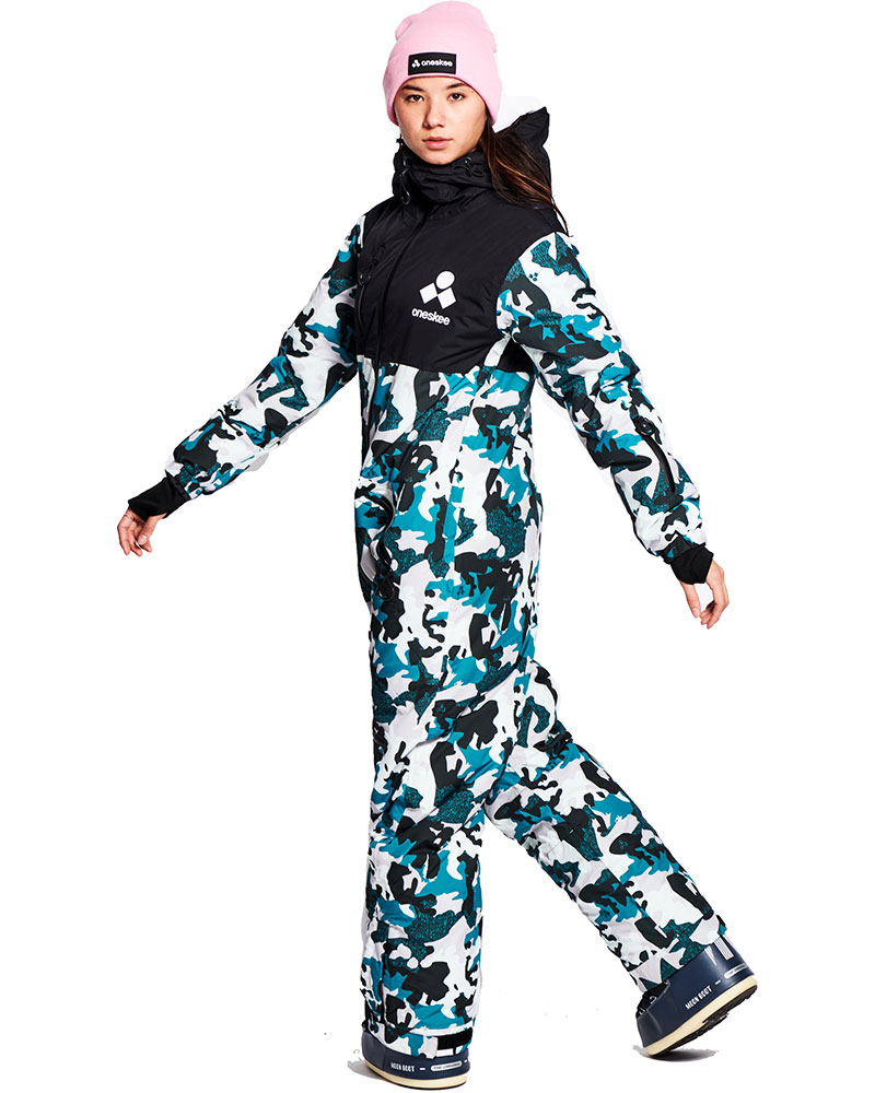 Oneskee Women's Original Pro Snow Suit Mint Camo Ellis Brigham