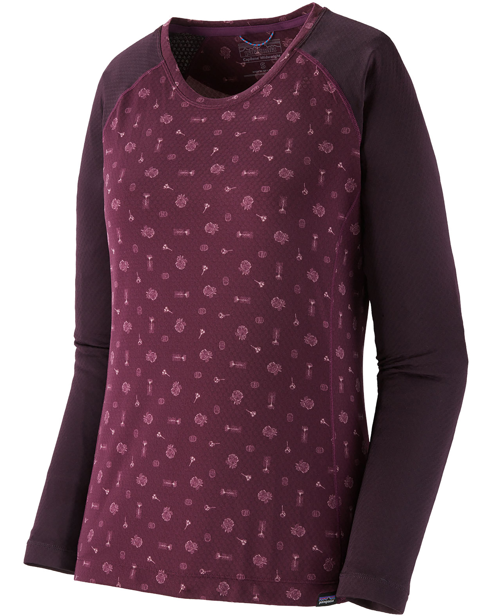 Patagonia Capilene Women’s Midweight Crew Neck - Fire Floral: Night Plum XS