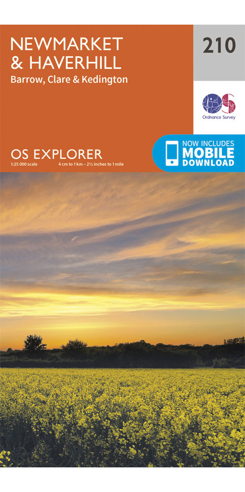 Ordnance Survey Newmarket & Haverhill   OS Explorer 210 Map