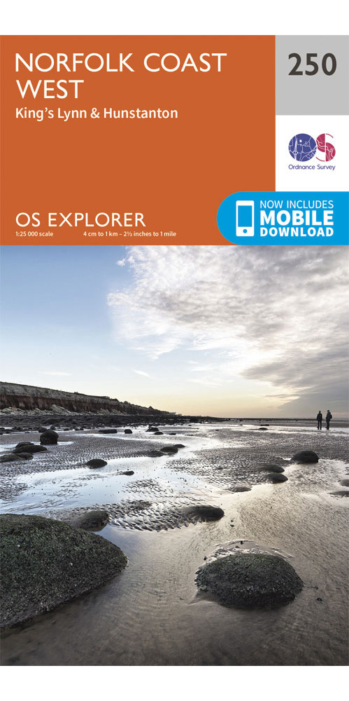 Ordnance Survey Norfolk Coast West   OS Explorer 250 Map