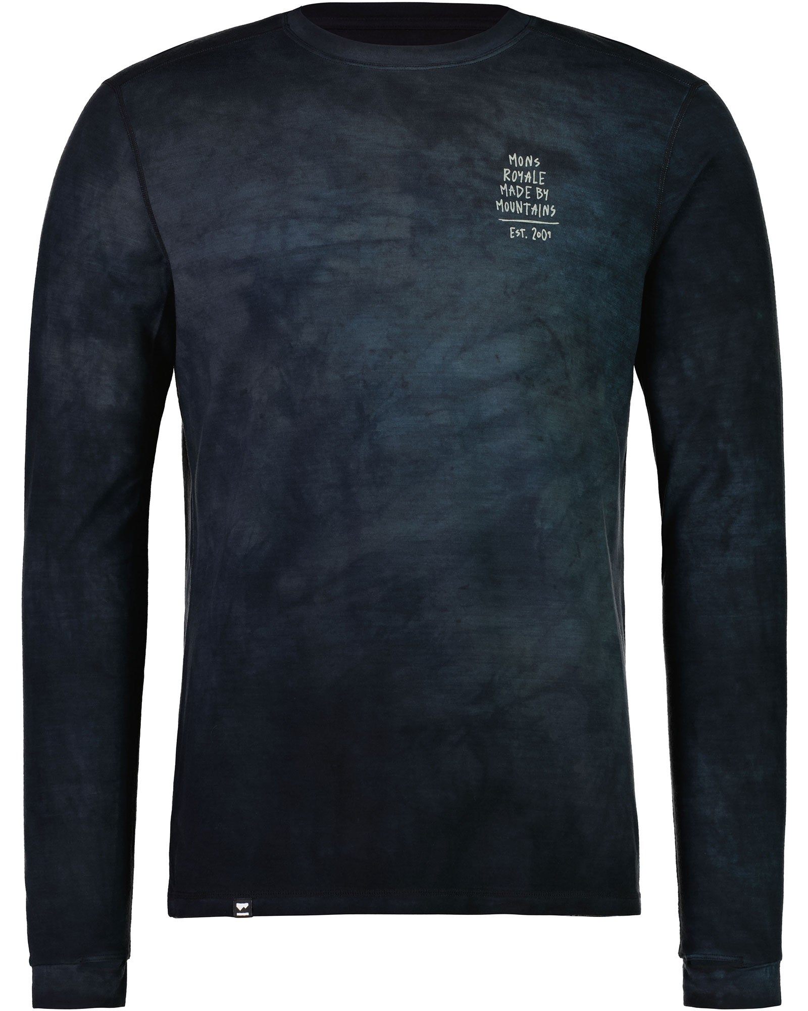 Mons Royale Cascade Merino Flex 200 Men’s Long Sleeve T Shirt - Black Acid Wash XL