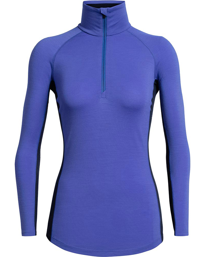 icebreaker Merino 200 Zone Women’s Long Sleeve Zip Neck - Mystic Blue S
