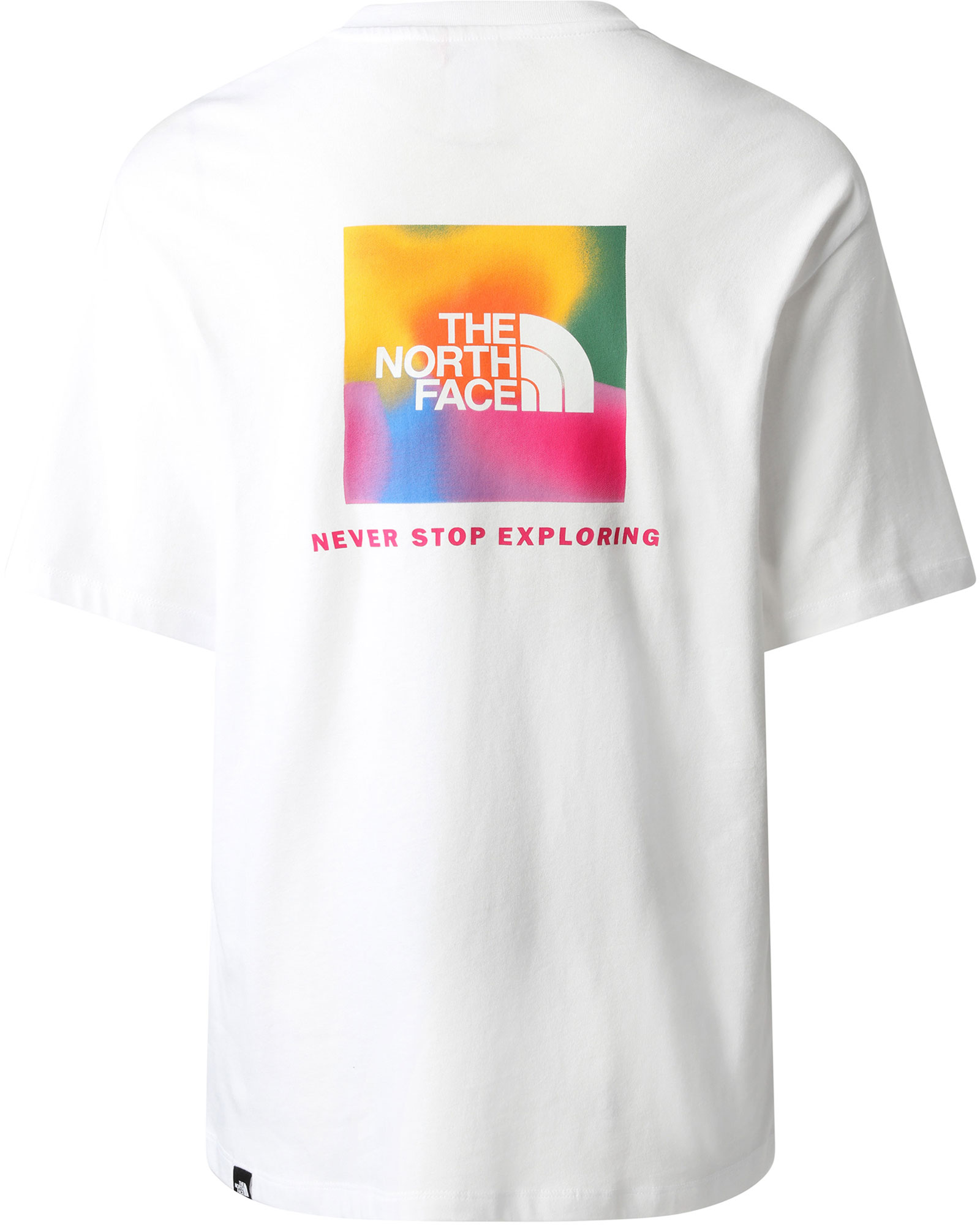 The North Face Relaxed Redbox Women’s T Shirt - TNF White/Super Sonic Print XL