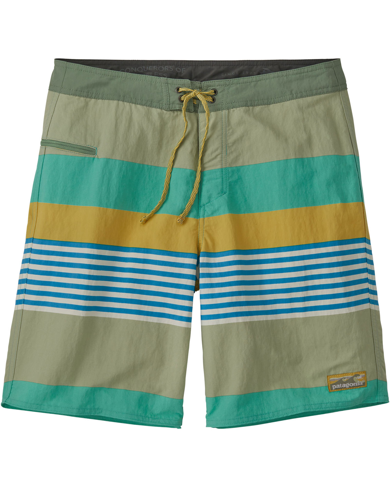 Patagonia Wavefarer Men’s 19" Board Shorts - Fitz Stripe/ Fresh Teal 34"