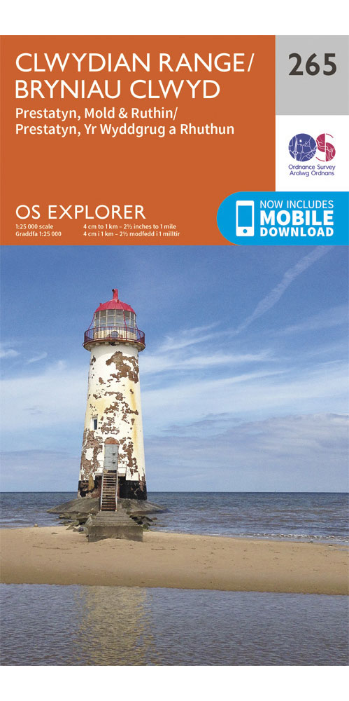 Ordnance Survey Clwydian Range   OS Explorer 265 Map