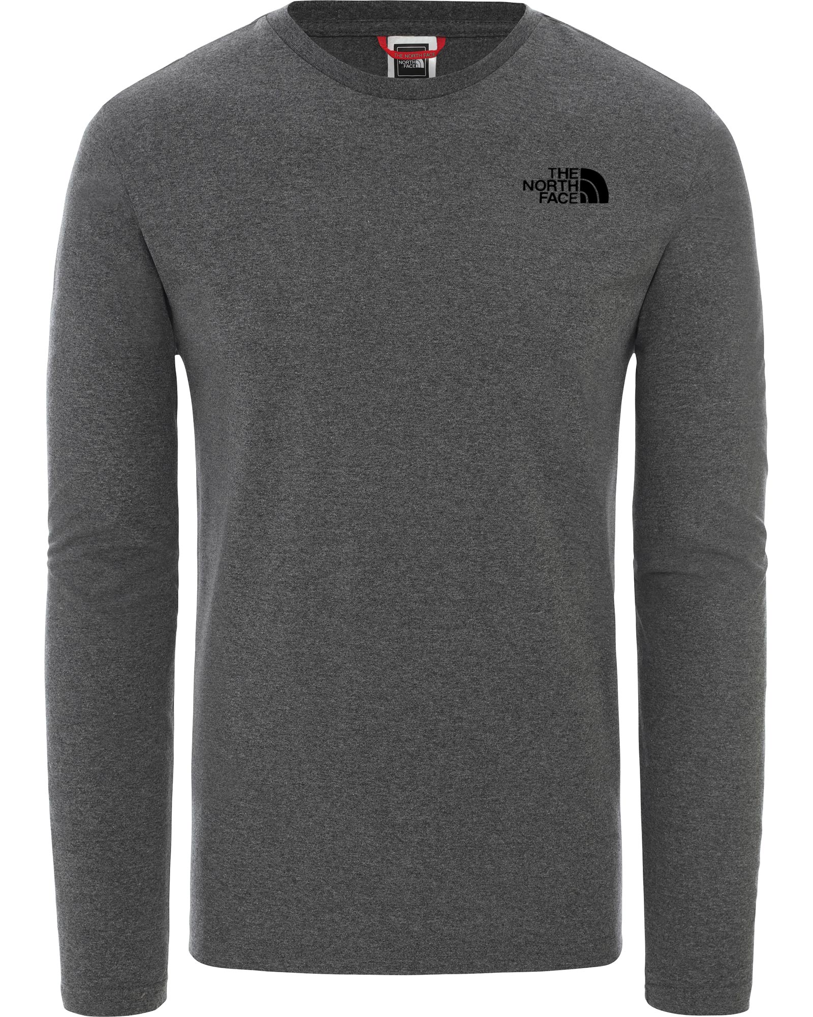 The North Face Easy Men’s Long Sleeve T Shirt - TNF Medium Grey Heather/Black Logo XS