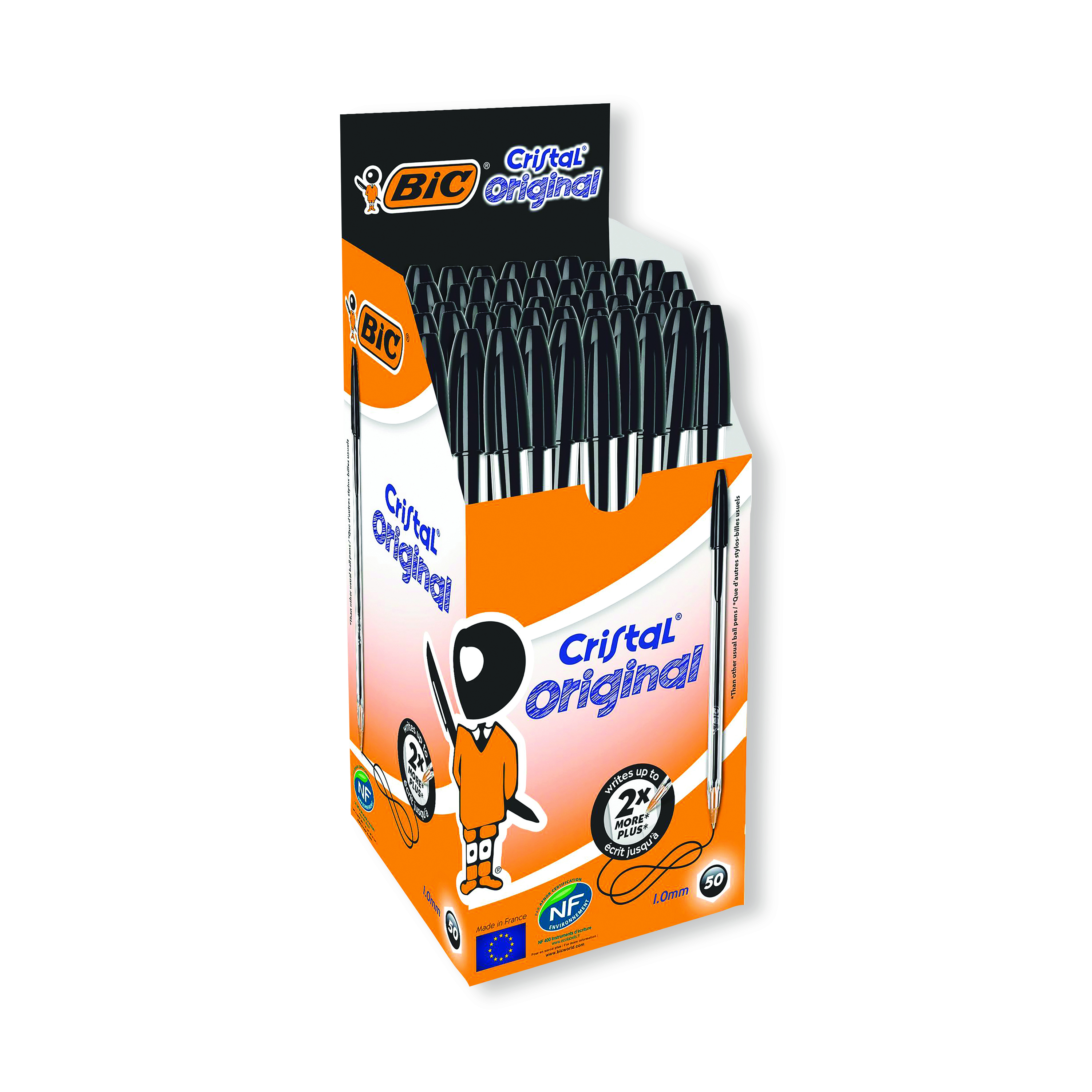 Bic+Cristal+Ballpoint+Pen+Medium+Black+Pack+of+50+8373632