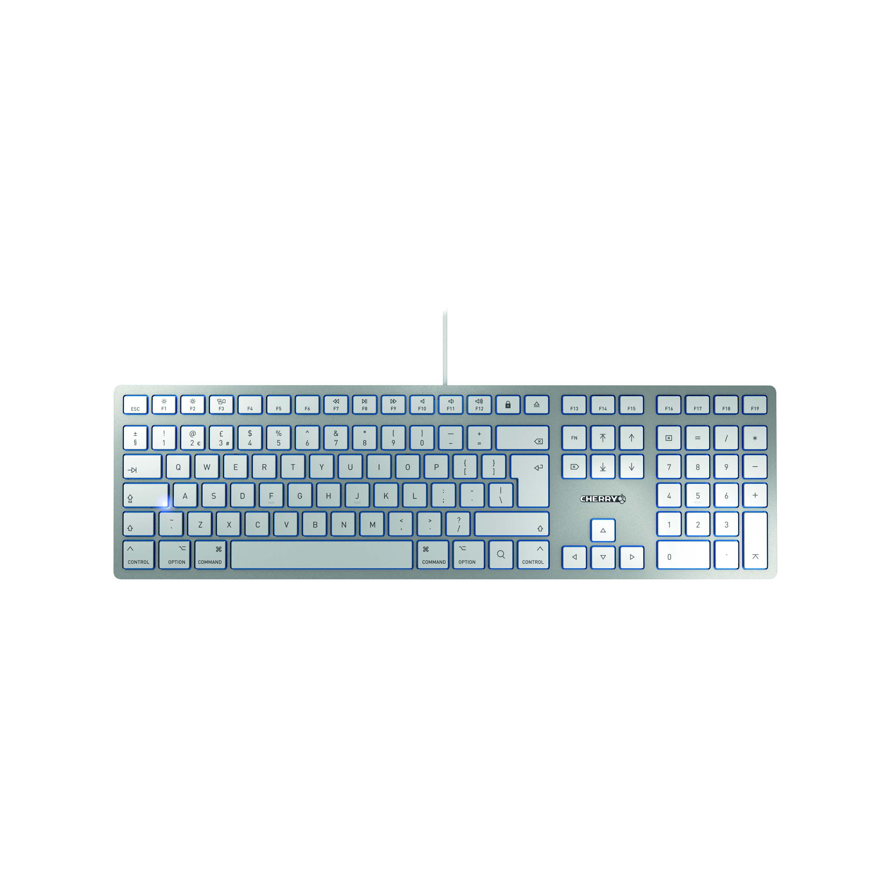 Cherry+KC+6000+Slim+for+Mac+Corded+Keyboard+Silver%2FWhite+JK-1610GB-1