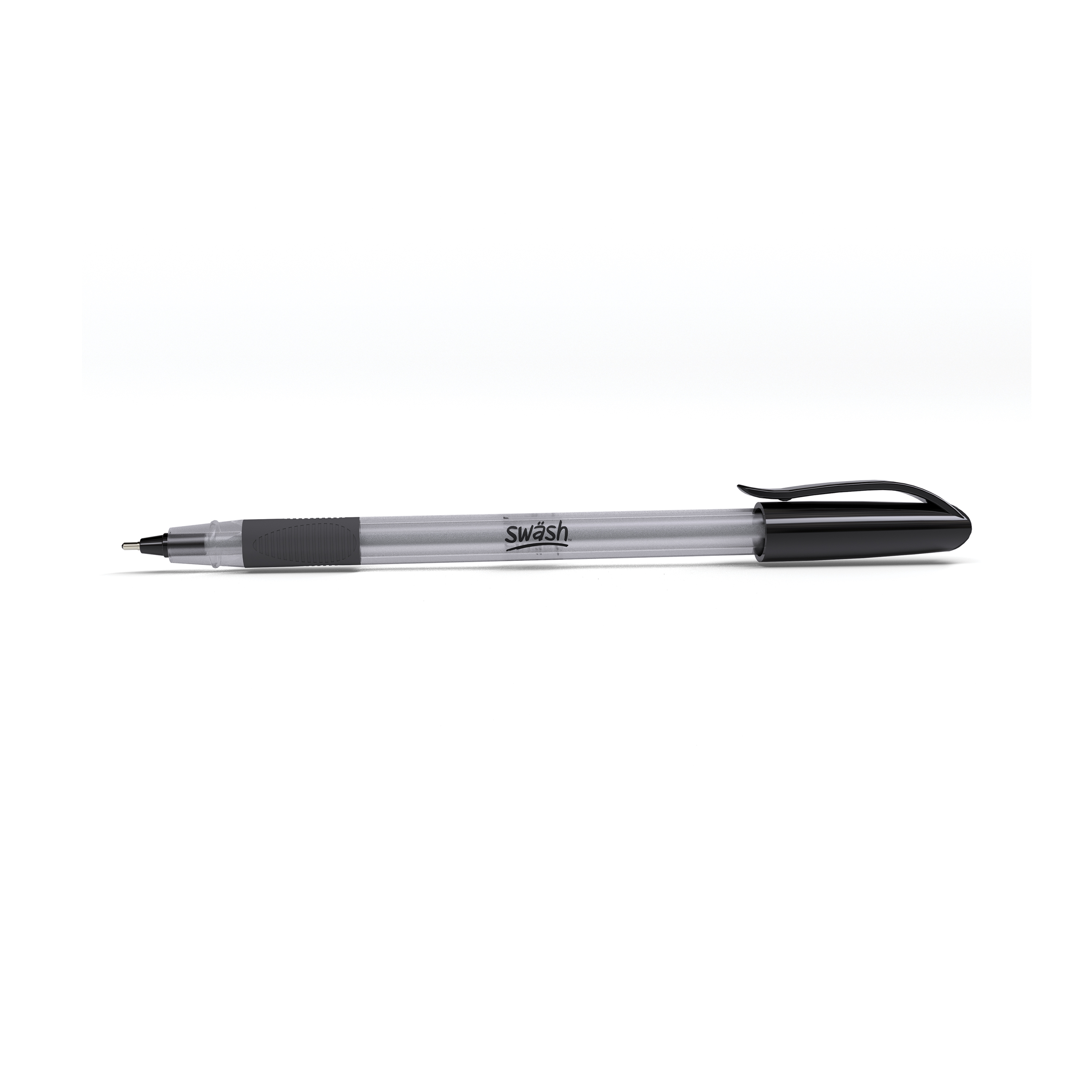 Swash+Triangular+Ballpoint+Pens+Rubber-Grip+Black+%28Pack+of+40%29+%2B+3+Free+Purple+BBT40BK
