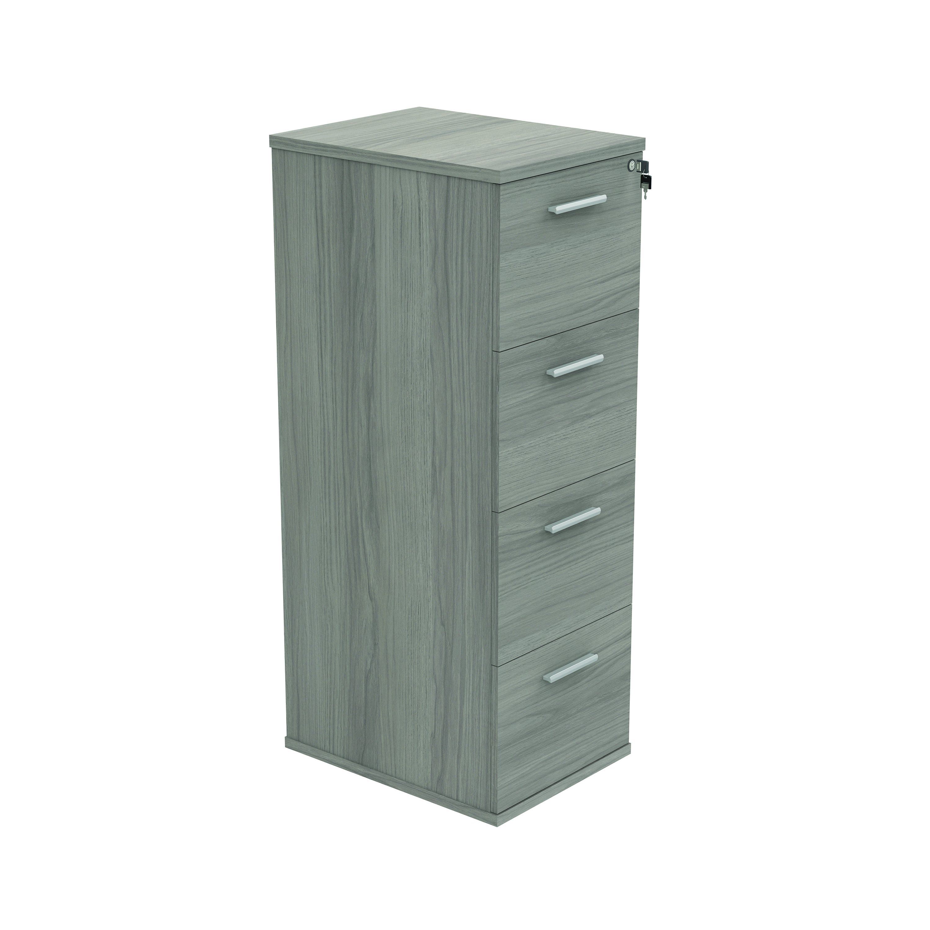 Polaris+4+Drawer+Filing+Cabinet+460x600x1358mm+Alaskan+Grey+Oak+KF78108
