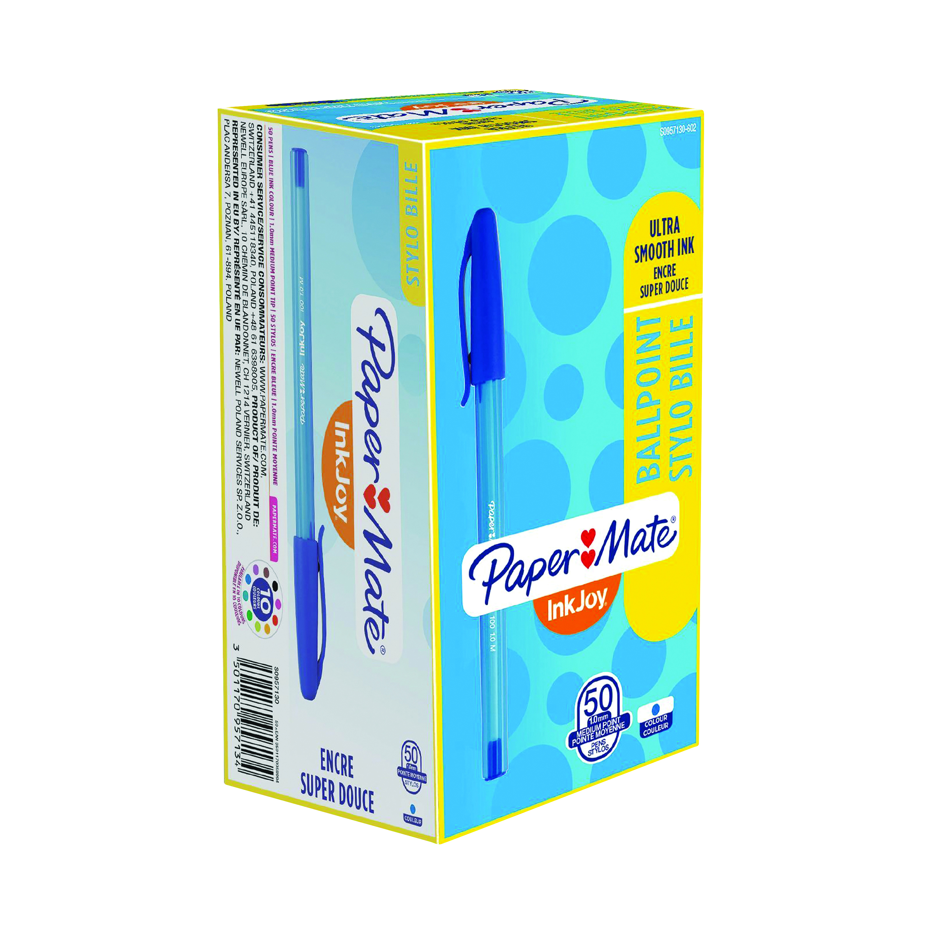 PaperMate+InkJoy+100+Ballpoint+Pen+Medium+Blue+%28Pack+of+50%29+S0957130