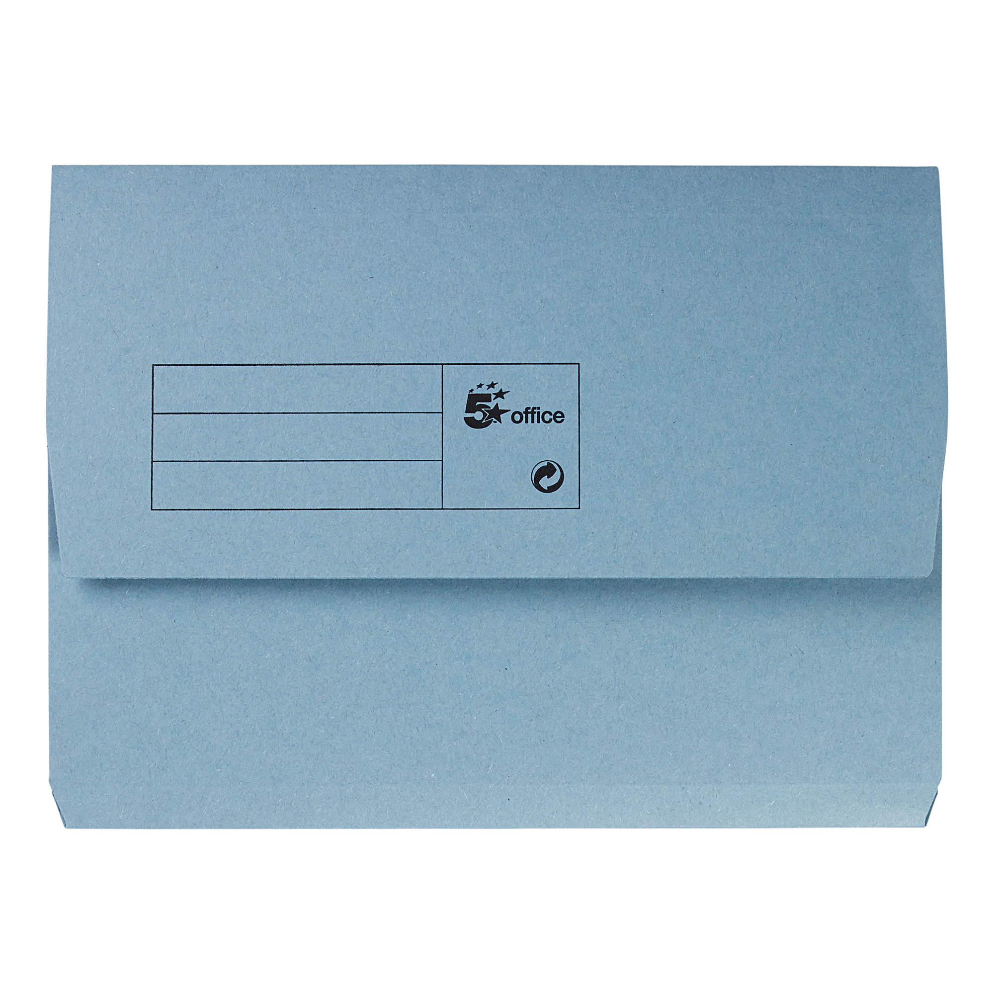 5+Star+Office+Document+Wallet+Half+Flap+285gsm+Recycled+Capacity+32mm+A4+Blue+%28Pack+of+50%29