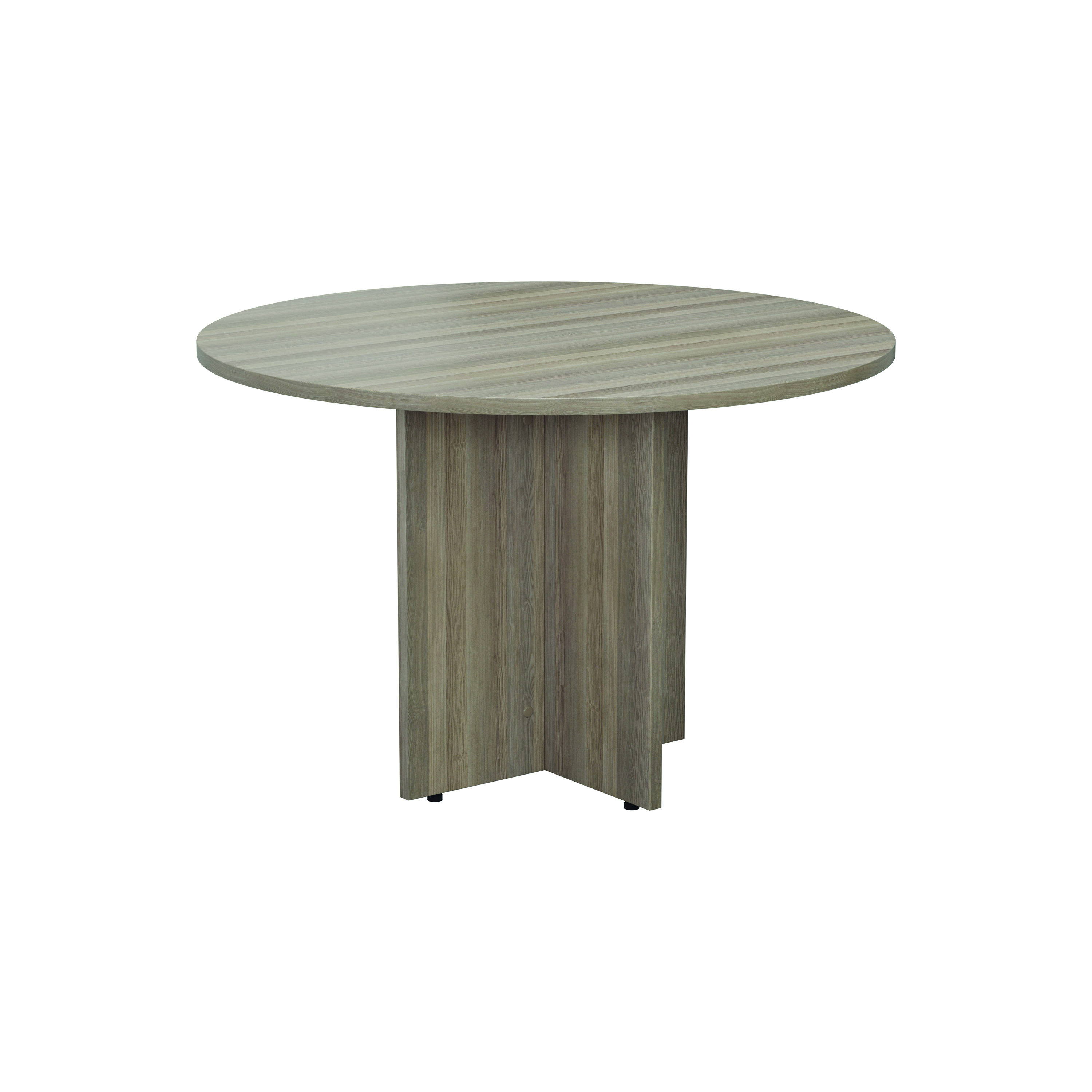 Jemini+Round+Meeting+Table+1100x1100x730mm+Grey+Oak+KF78959