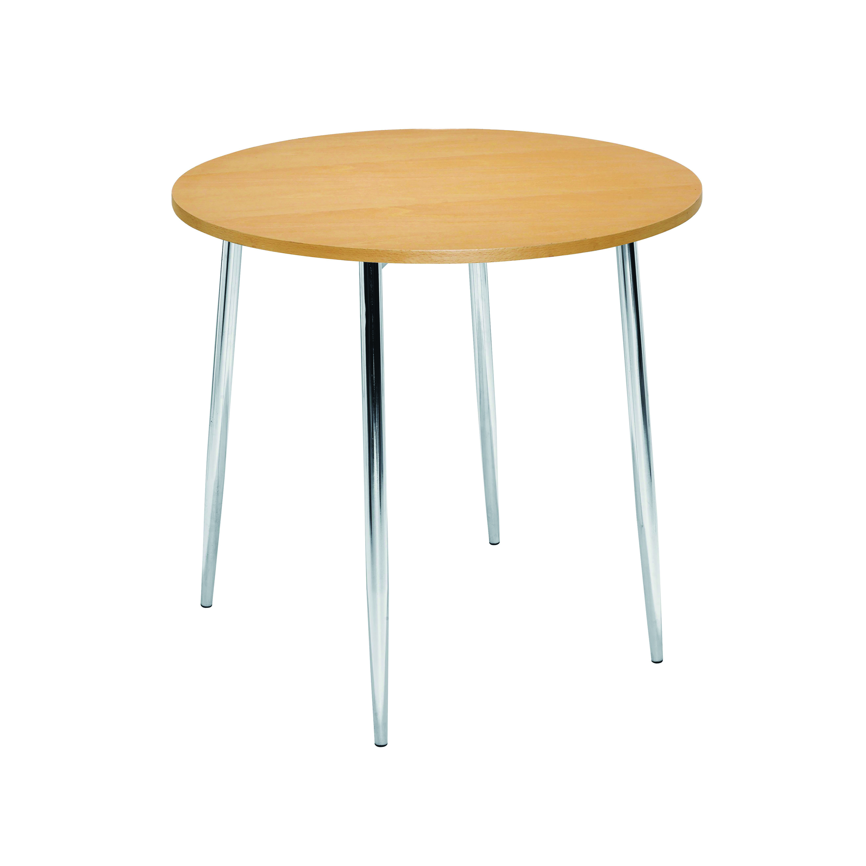 Jemini+Bistro+Table+Round+800x800x740mm+Beech%2FChrome+KF815146