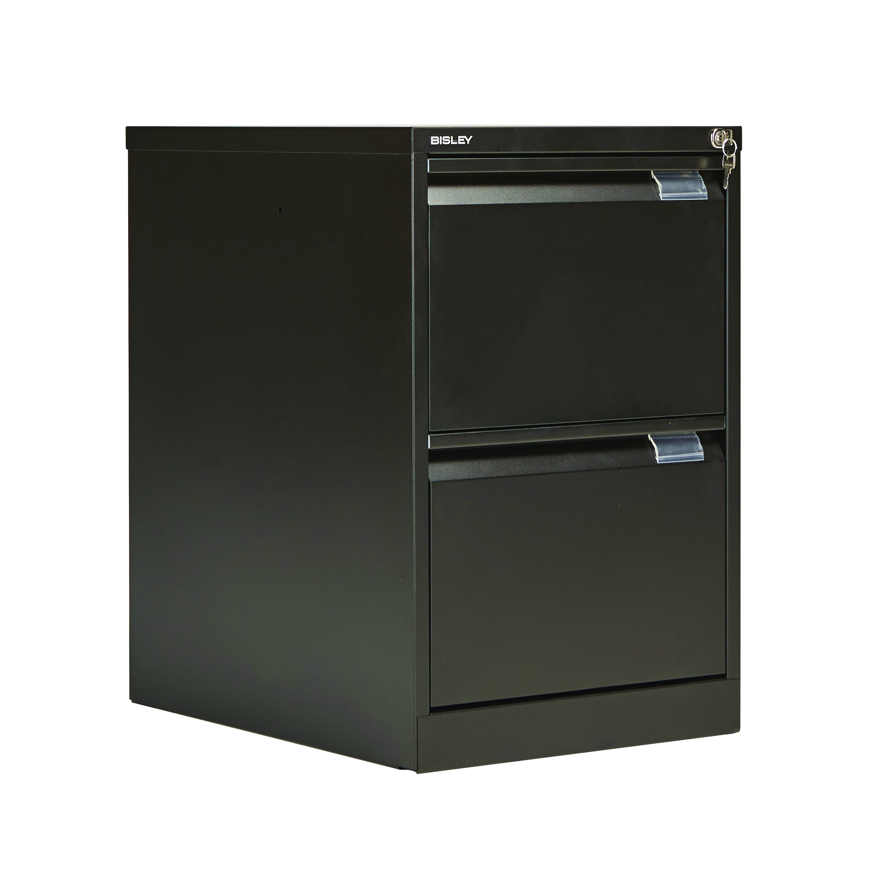 Bisley+2+Drawer+Filing+Cabinet+Lockable+470x622x711mm+Black+BS2E+BLACK