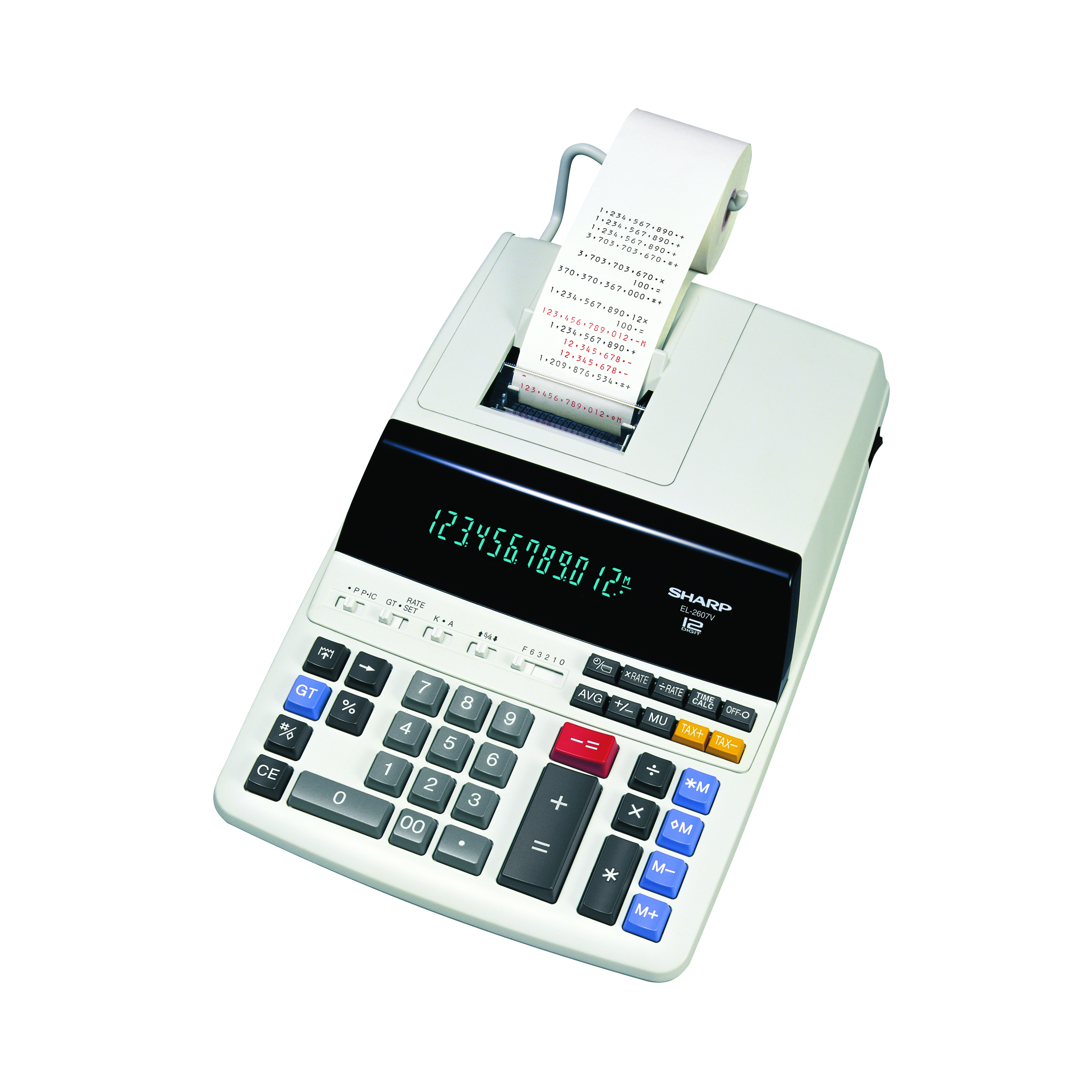 Sharp+12+Digit+Digitron+Display+2+Colour+Printing+Calculator+327x222x78mm+EL-2607V