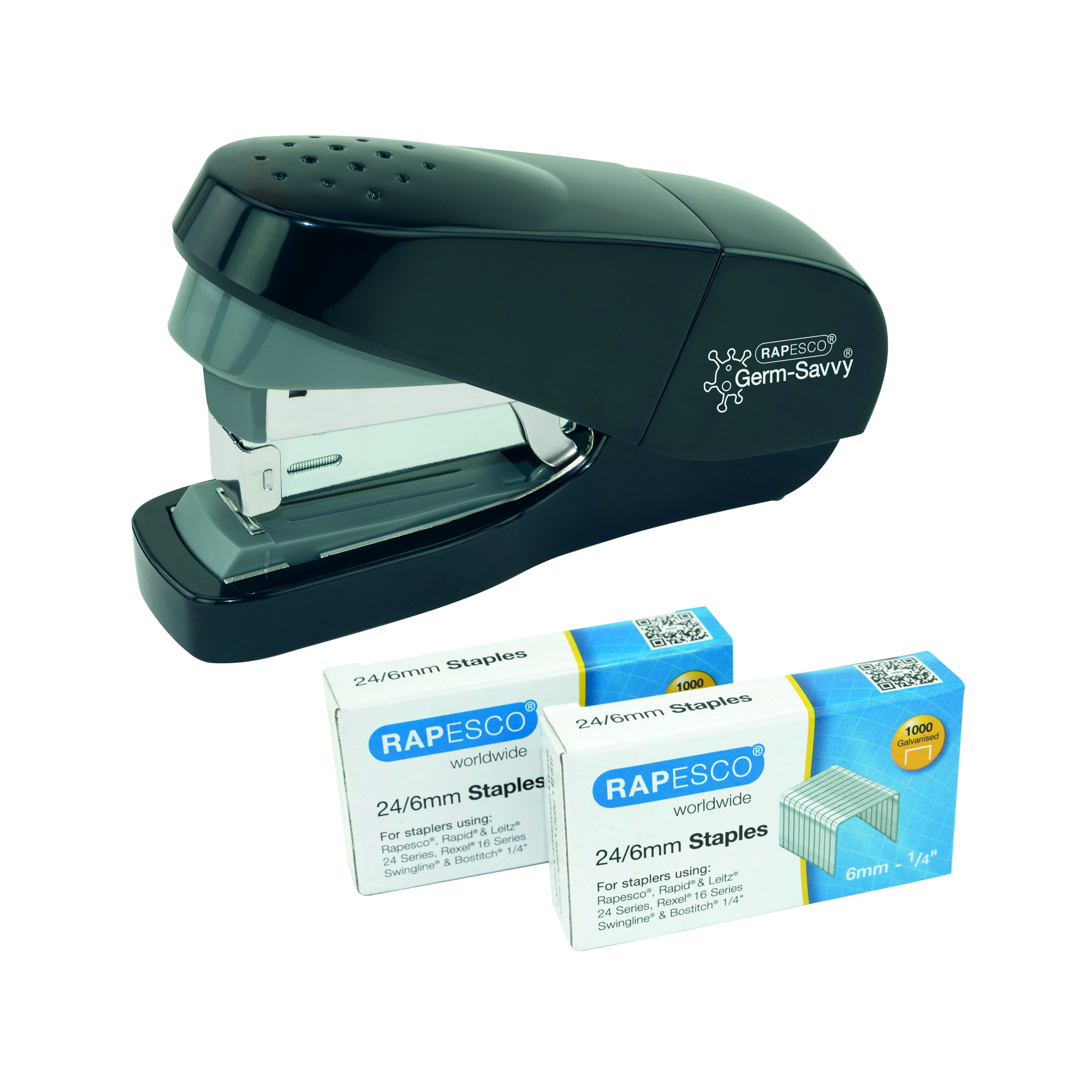 Rapesco+Germ-Savvy+Eco+Flat+Clinch+Stapler+With+2000+Staples+1688