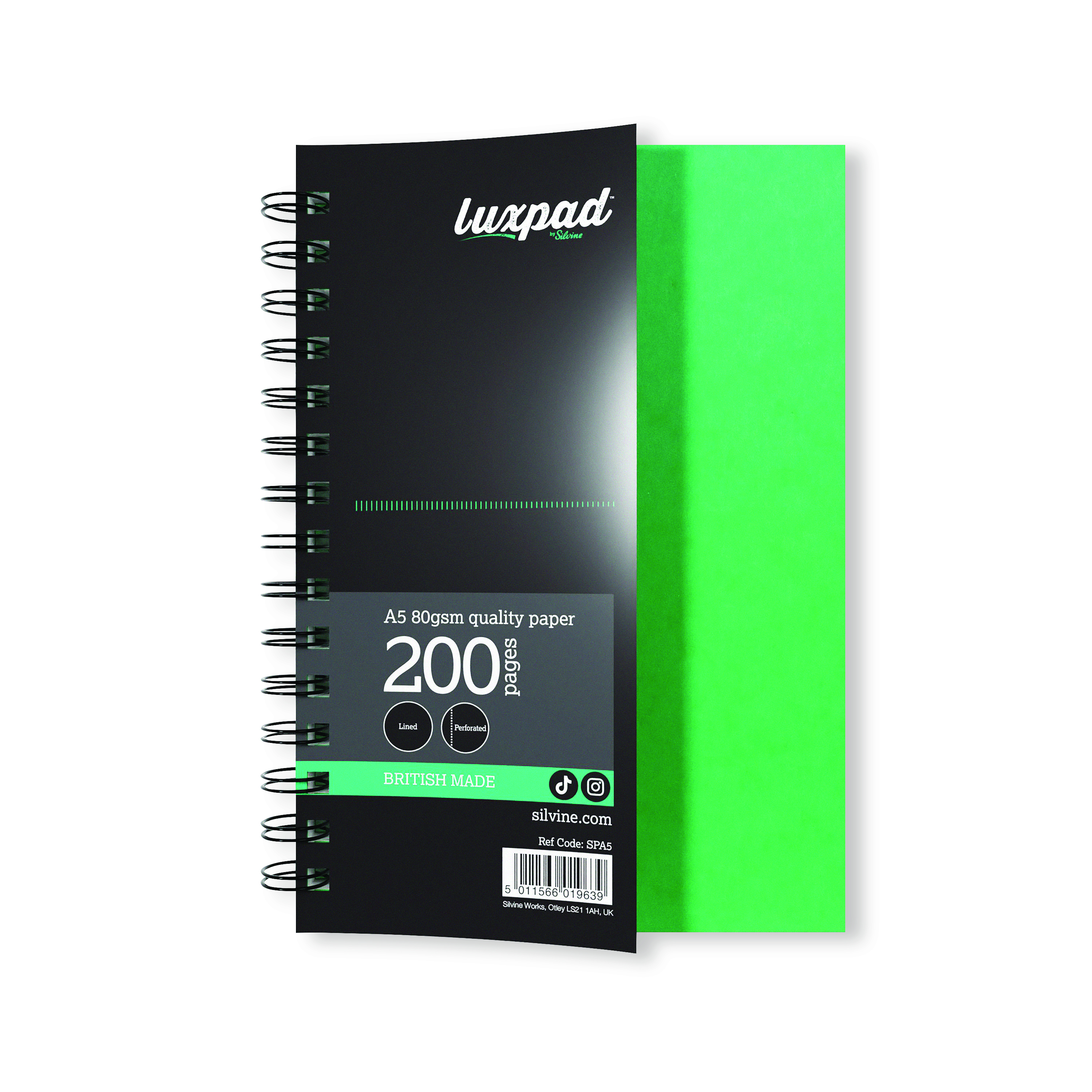 Silvine+Luxpad+Hardback+Wirebound+Notebook+200+Pages+A5+%286+Pack%29+SPA5