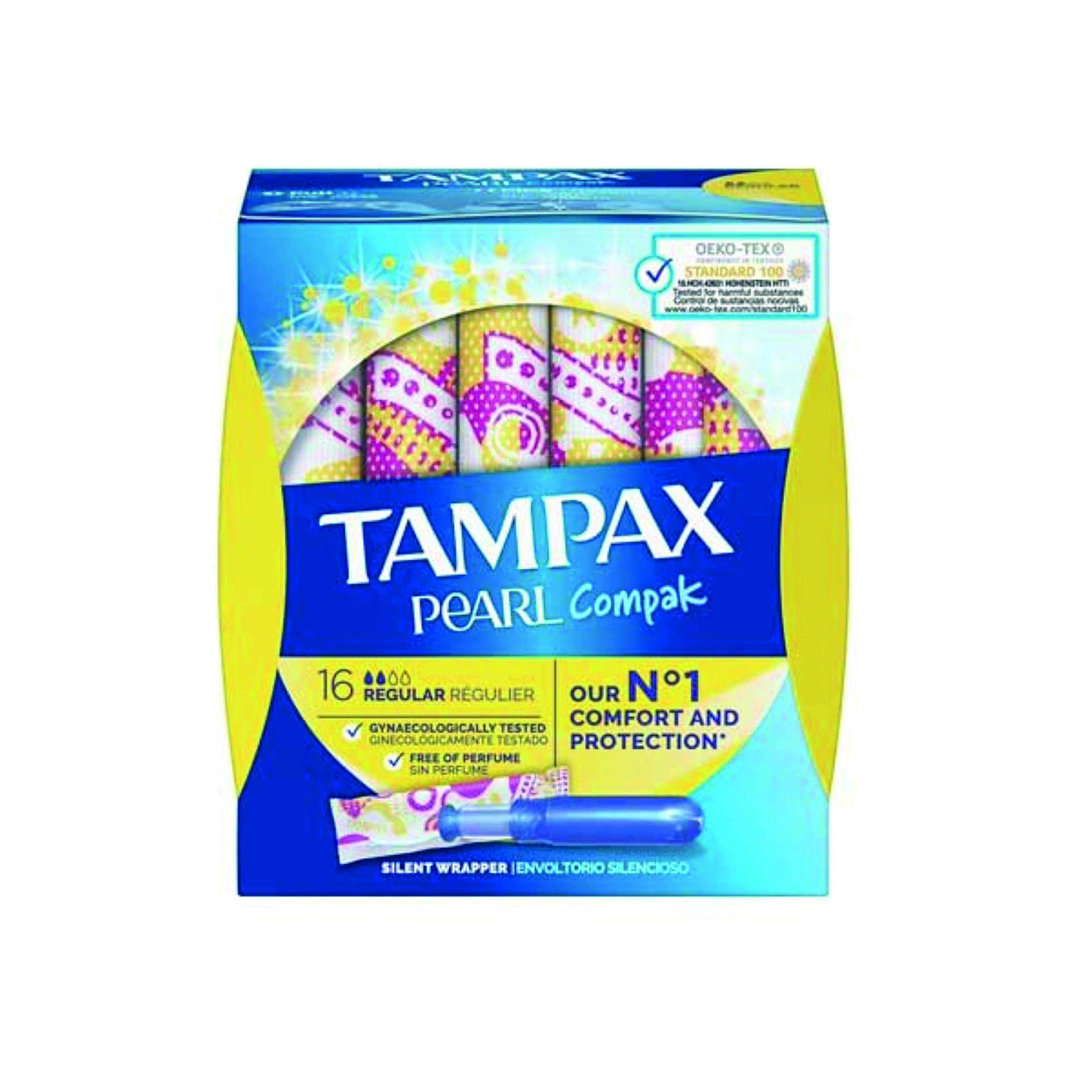 Tampax+Compak+Pearl+Regular+Applicator+Tampons+Boxed+x16+%28Pack+of+4%29+C006298