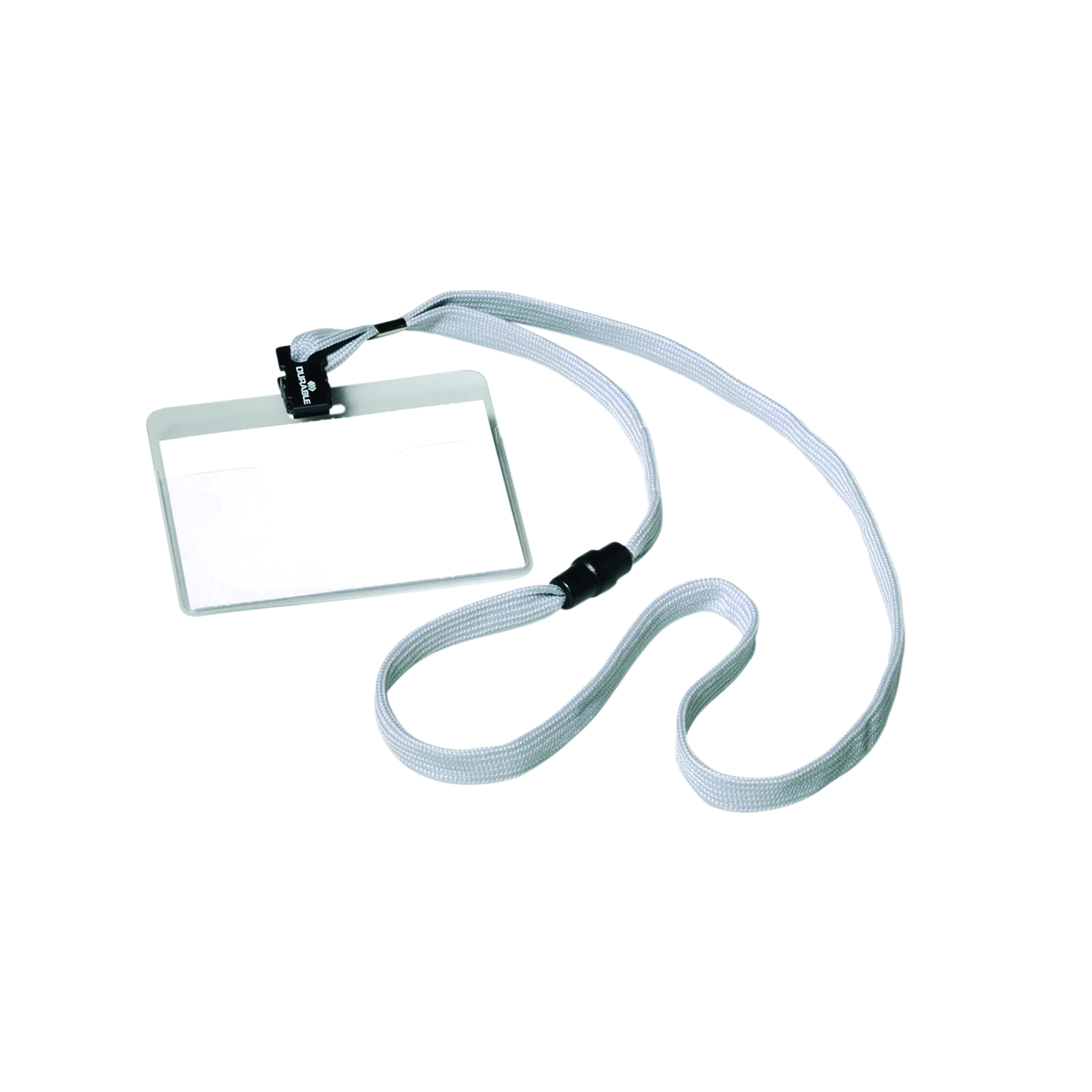 Durable+Lanyard+Name+Badge+ID+Card+Holder+%2B+Inserts+60x90mm+Grey+%28Pack+of+10%29+8139%2F10