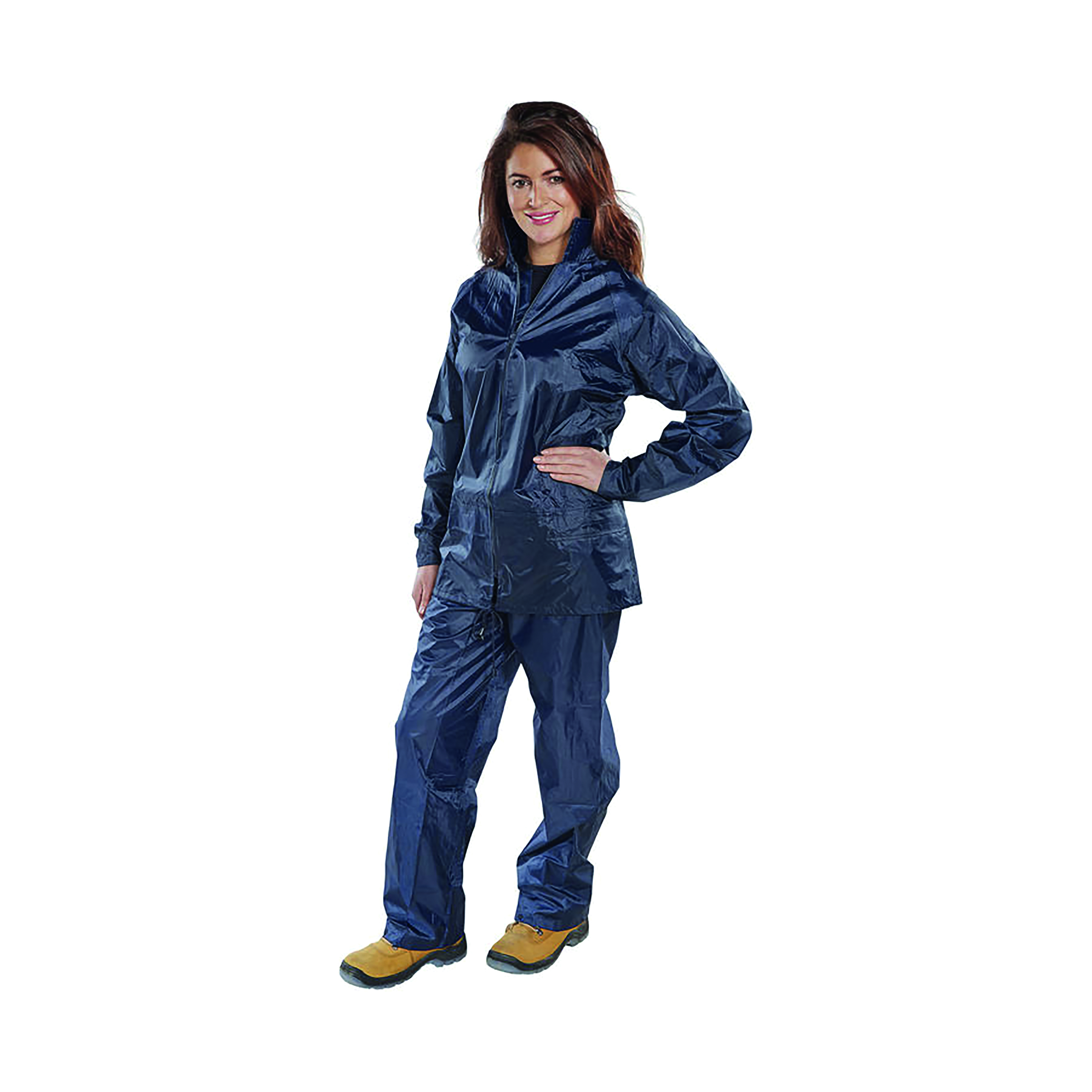 Beeswift+Nylon+B-Dri+Weatherproof+Suit+Navy+Blue+2XL+NBDSN2XL