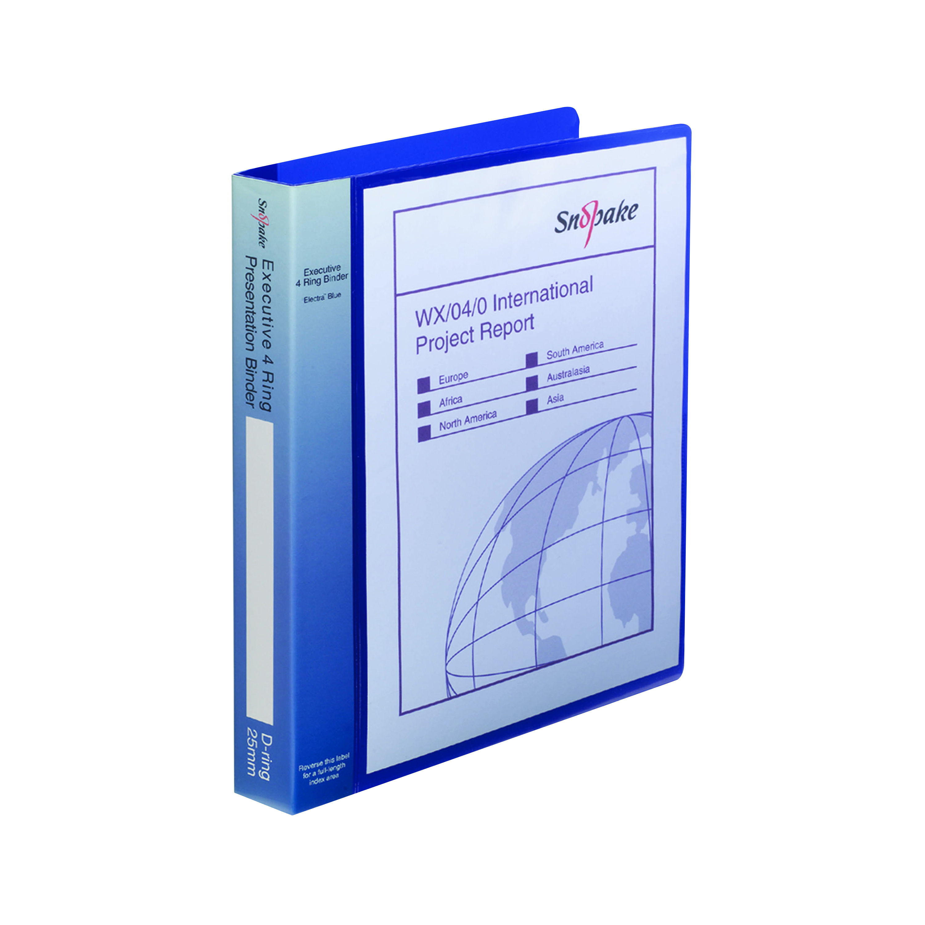 Snopake+Executive+Presentation+4D-Ring+Binder+A4+Electra+Blue+13387