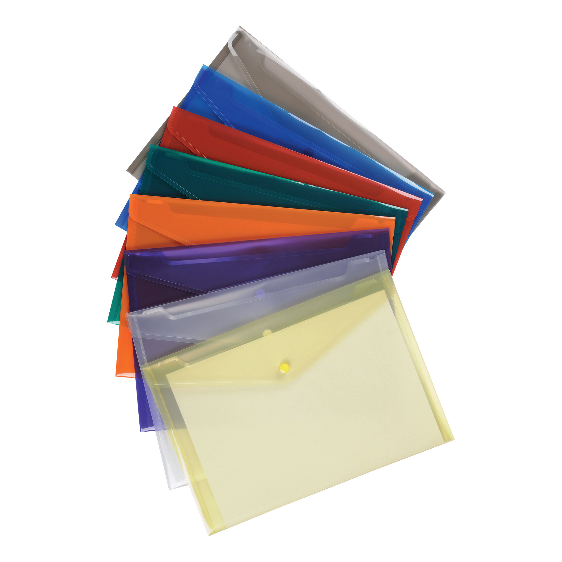 5+Star+Office+Envelope+Stud+Wallet+Polypropylene+A4+Translucent+Assorted+%28Pack+of+25%29