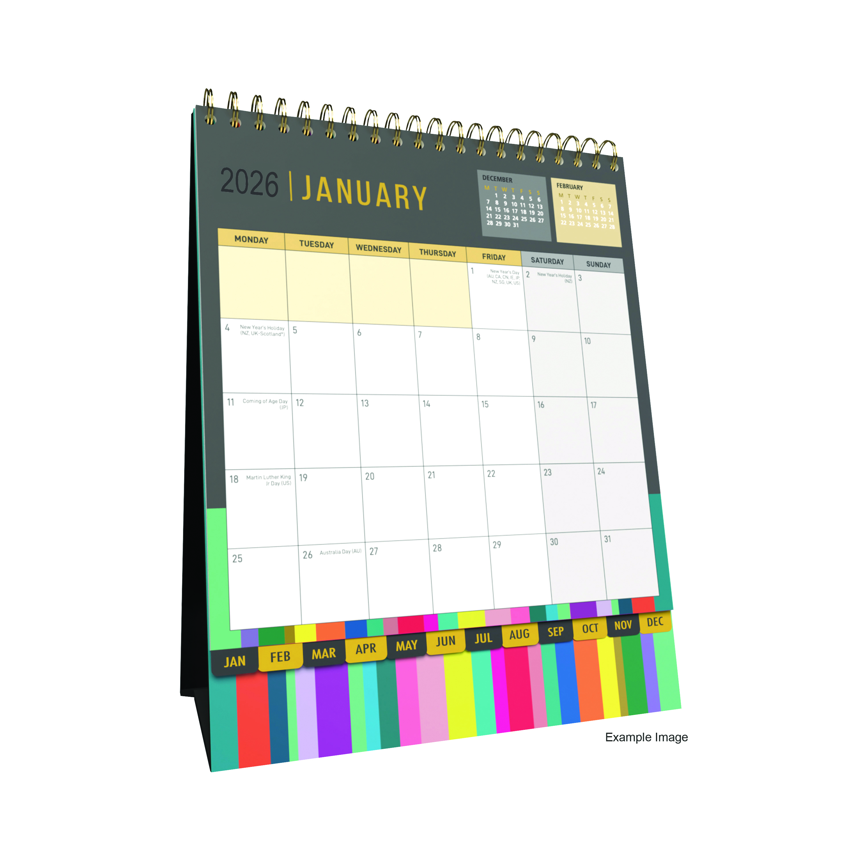 Collins+Edge+Rainbow+Desk+Calendar+Month+To+View+2026+EDDC-26